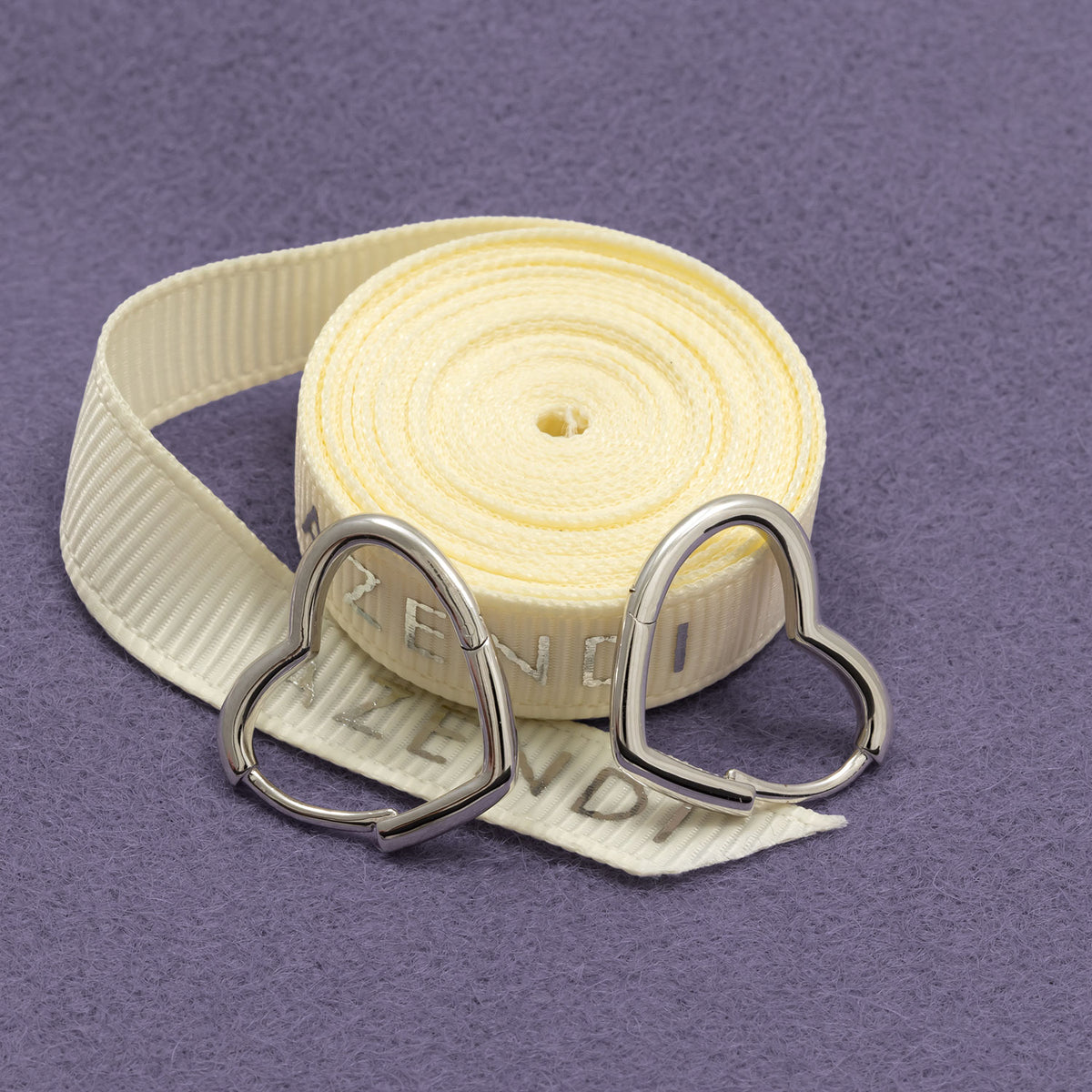 Silver Heart Hoop Earrings