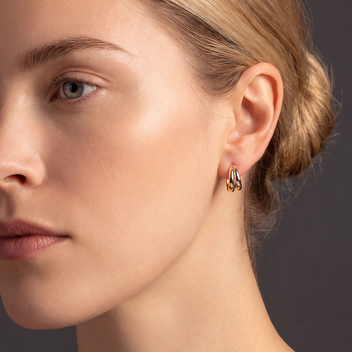 Two Colour Mini Hinged Hoop Earrings