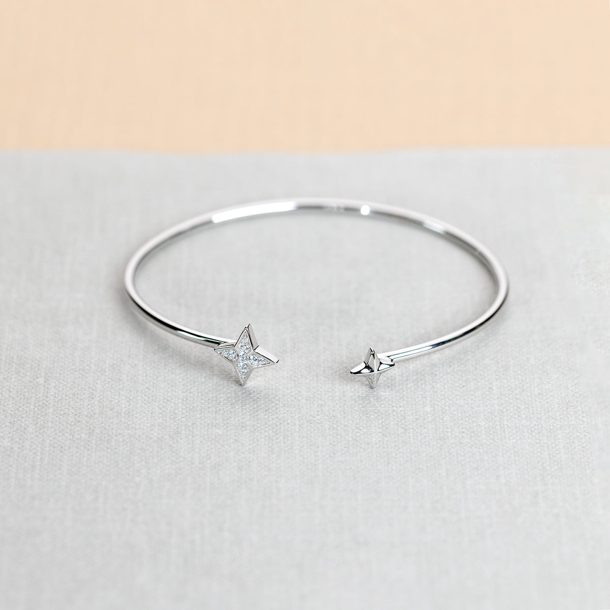 Silver Stars Flexi Cuff Bangle