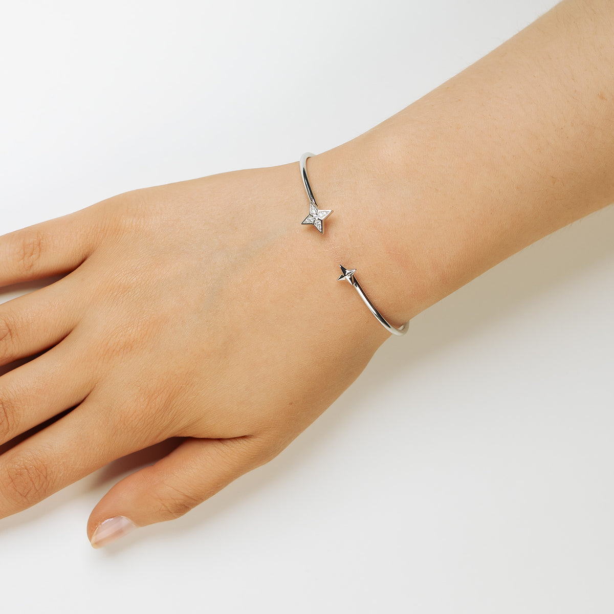 Silver Stars Flexi Cuff Bangle