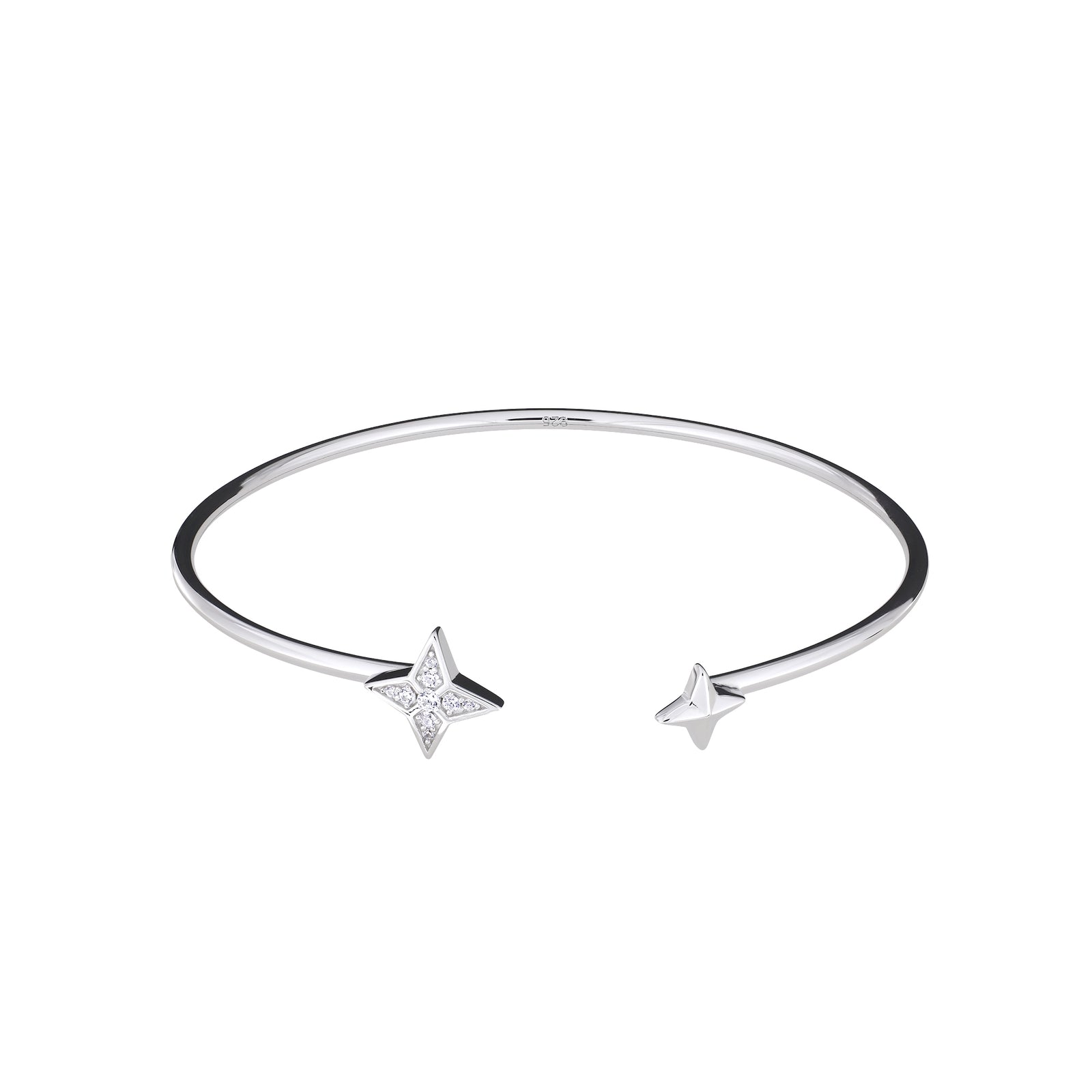 Silver Stars Flexi Cuff Bangle