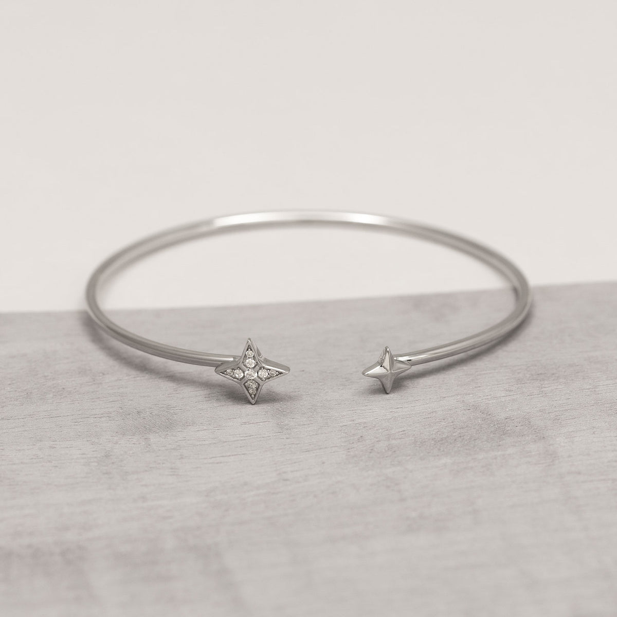 Silver Stars Flexi Cuff Bangle