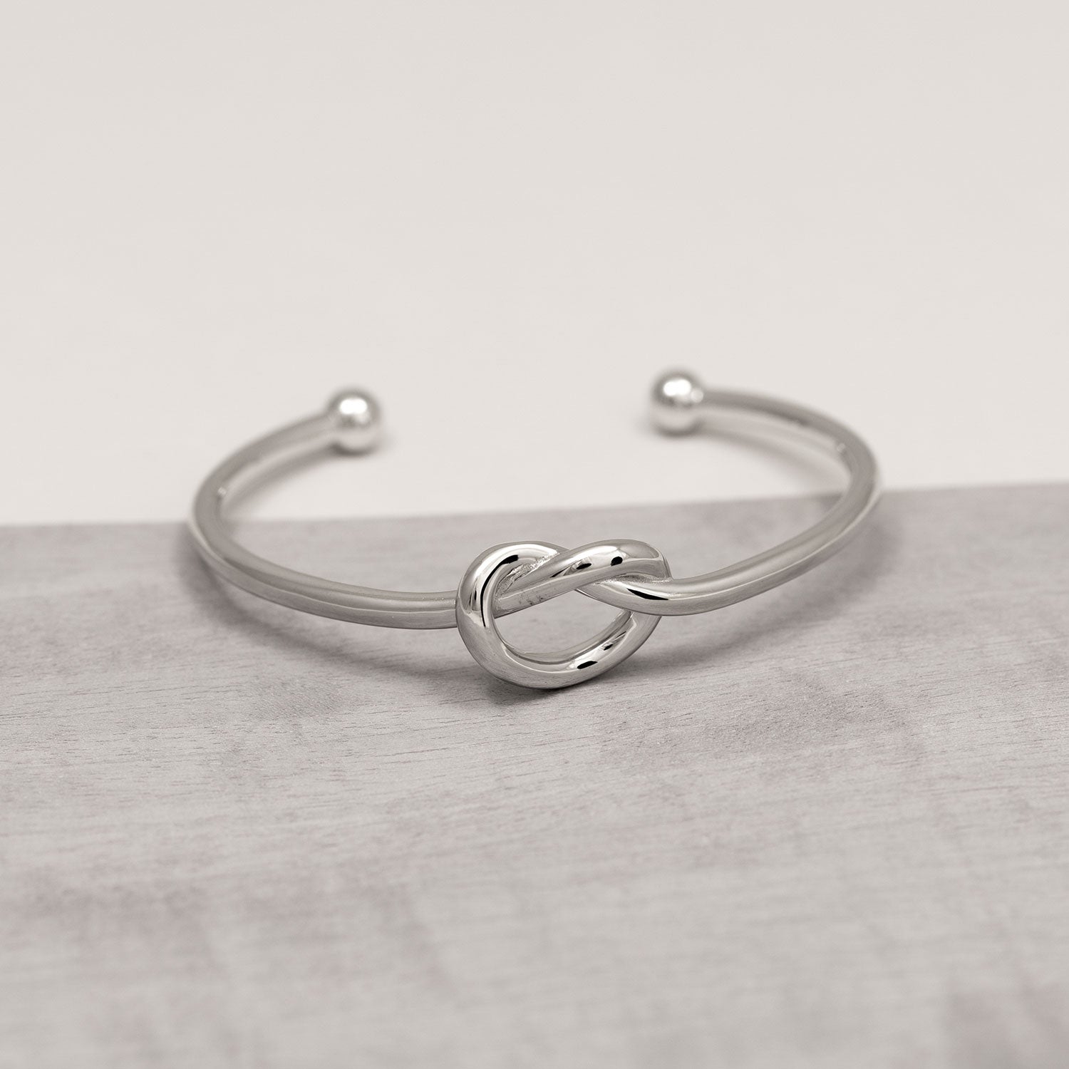 Silver Heavy Knot Cuff Bangle