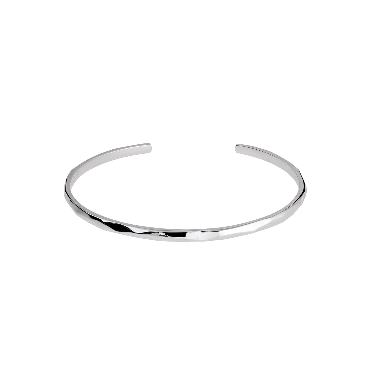 Sterling Silver Faceted Elements Slim Cuff