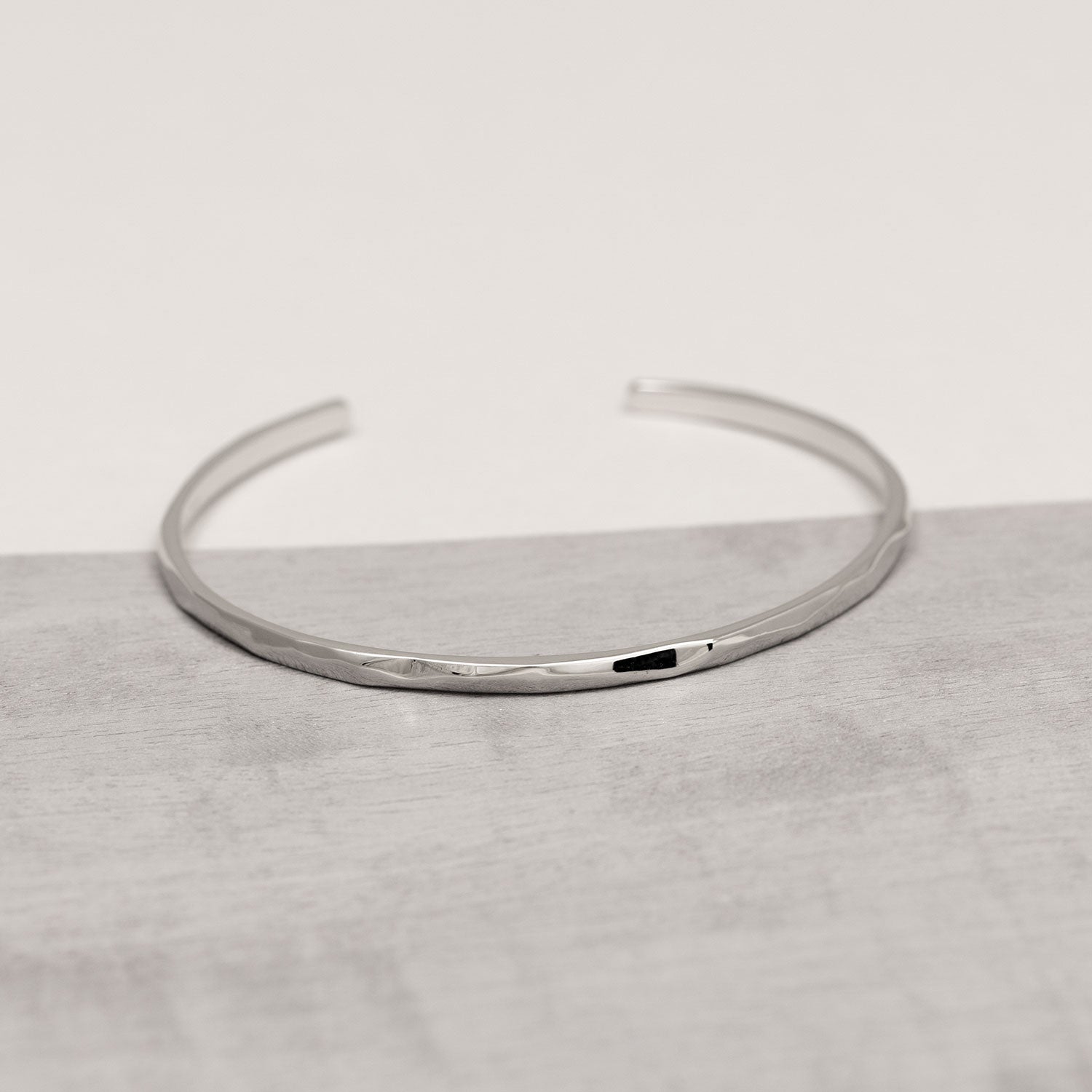 Sterling Silver Faceted Elements Slim Cuff