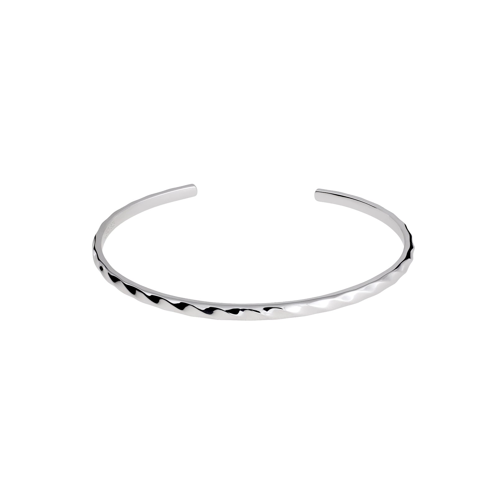 Sterling Silver Polished Twist Elements Slim Cuff