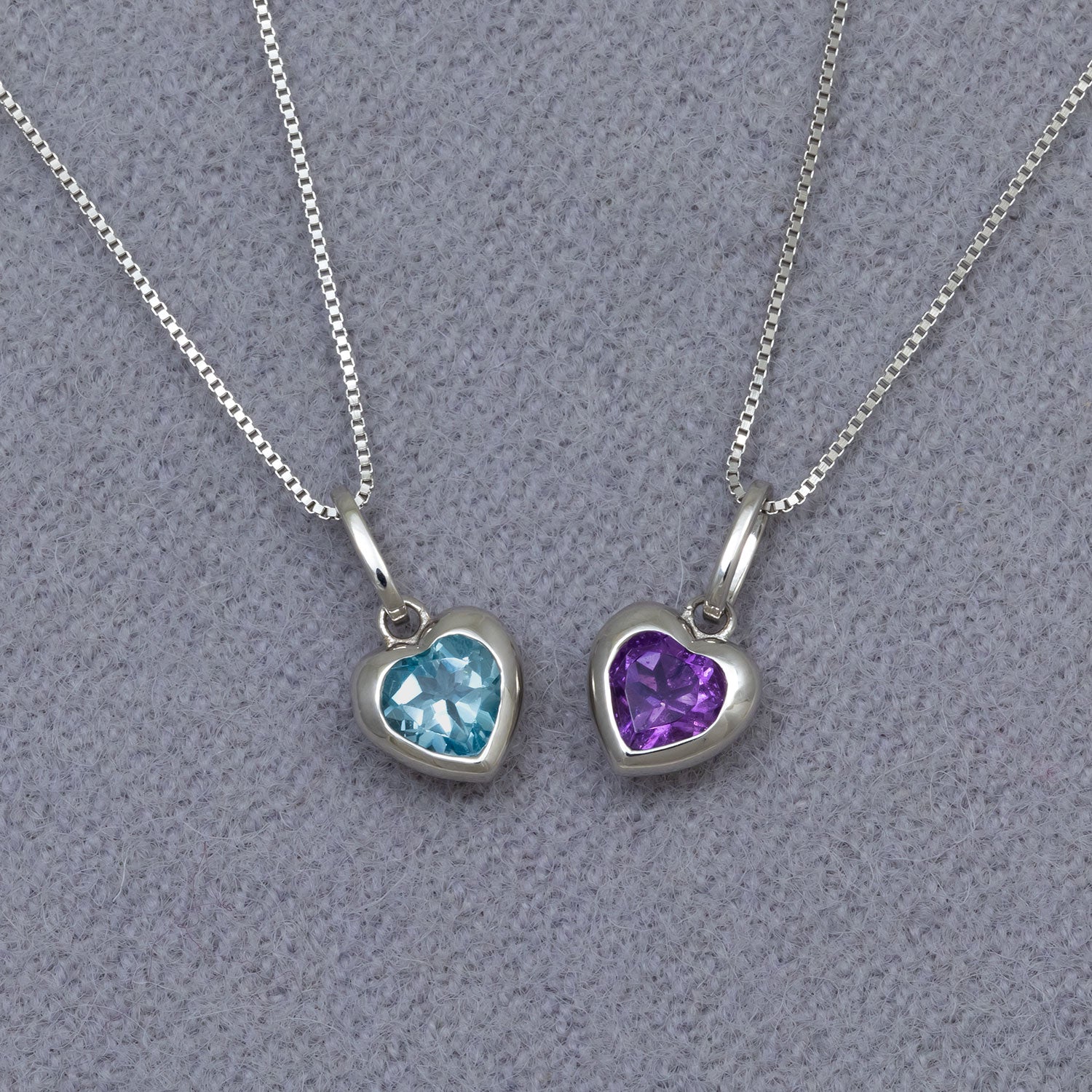 Sterling Silver & Blue Topaz Heart Pendant