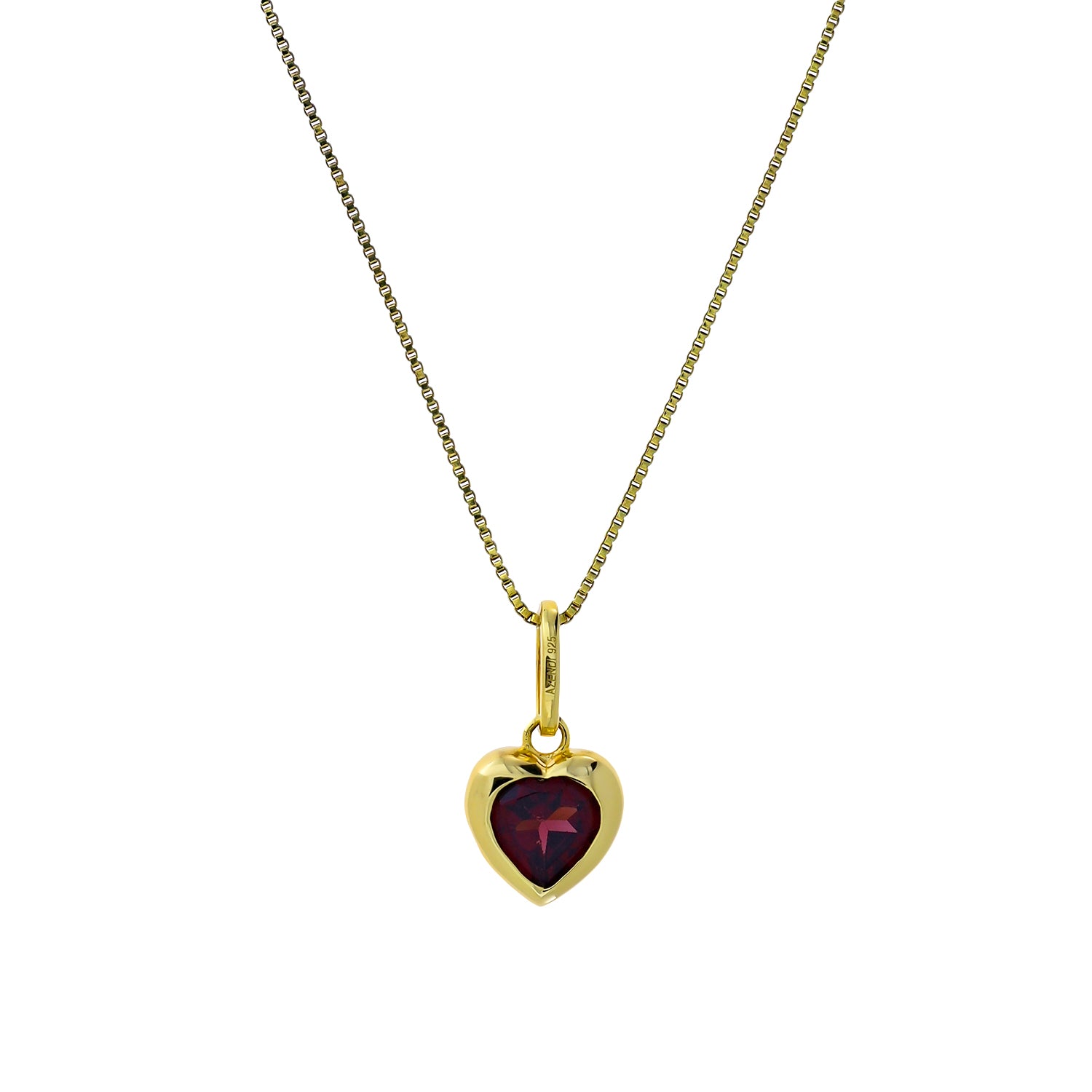 Gold Vermeil & Garnet Heart Pendant