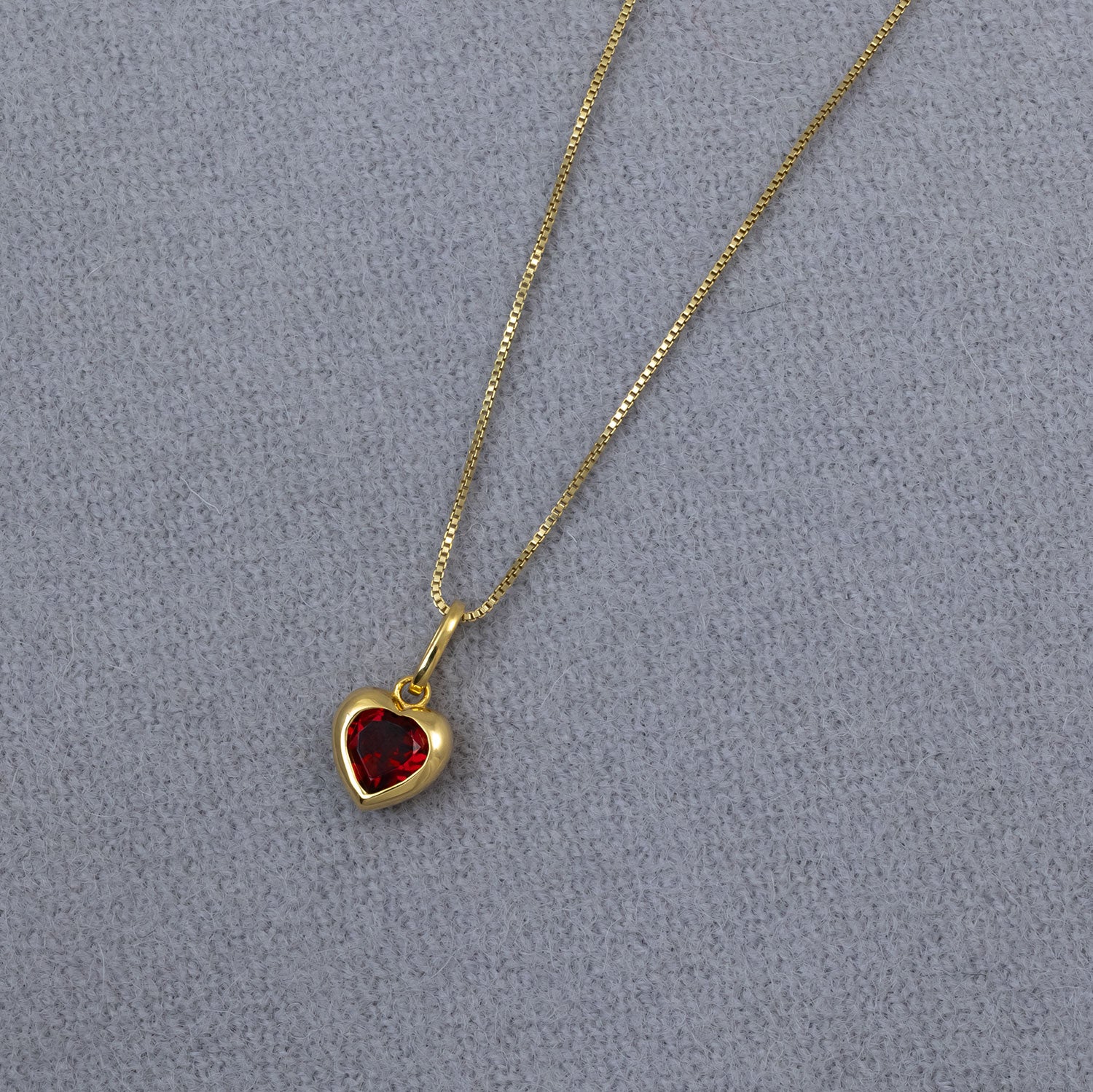 Gold Vermeil & Garnet Heart Pendant