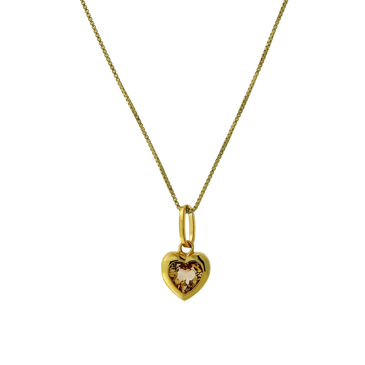 Gold Vermeil &amp; Citrene Heart Pendant