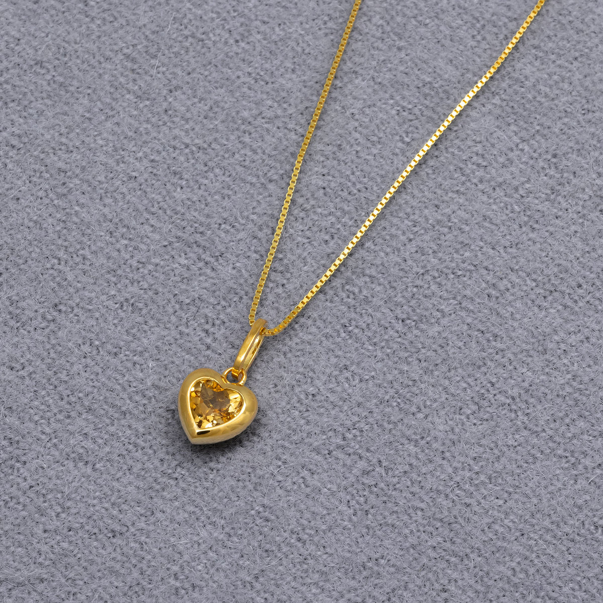 Gold Vermeil & Citrene Heart Pendant