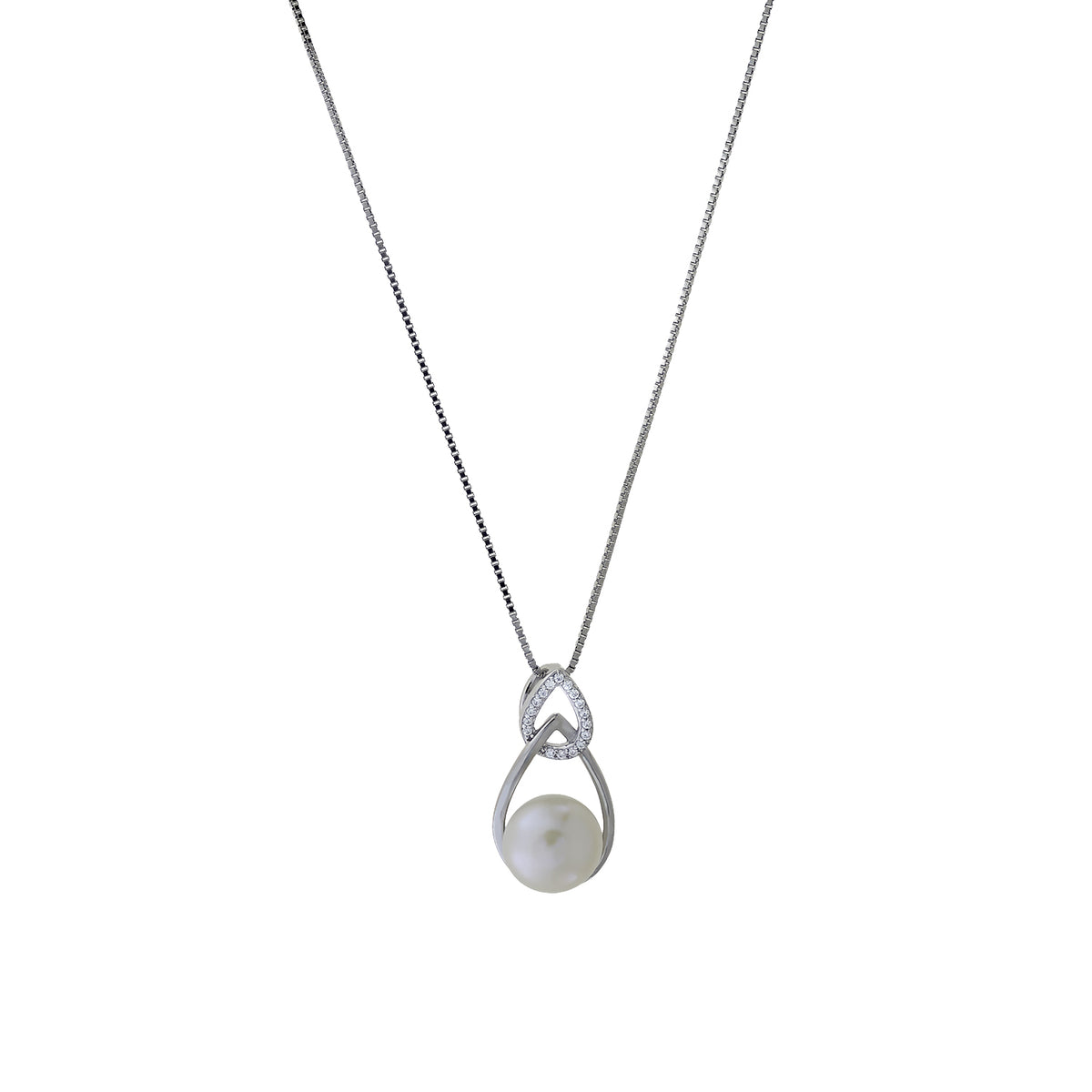 Silver &amp; Freshwater Pearl Teardrops Pendant