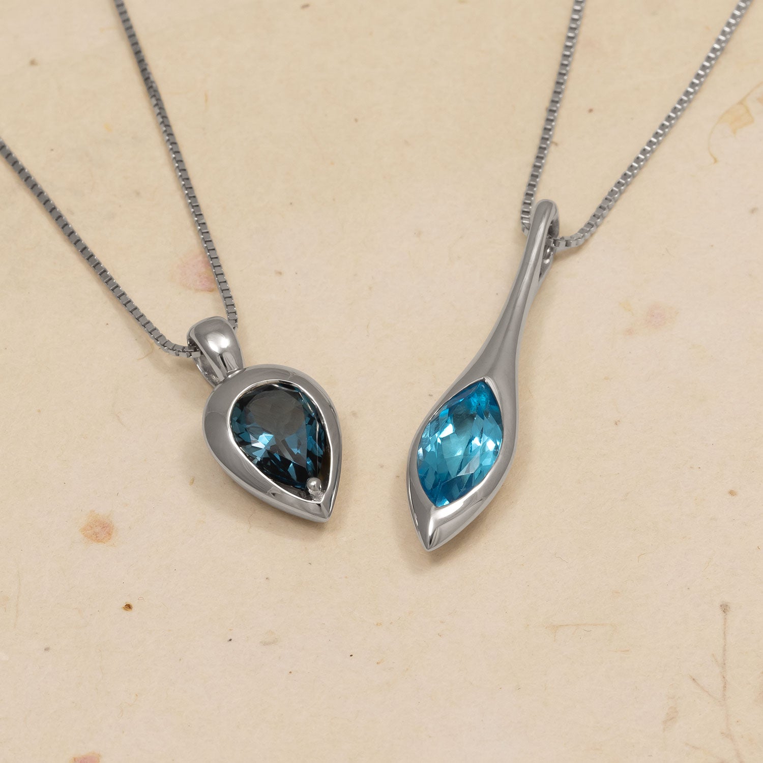 Sterling Silver & London Blue Topaz Teardrop Pendant