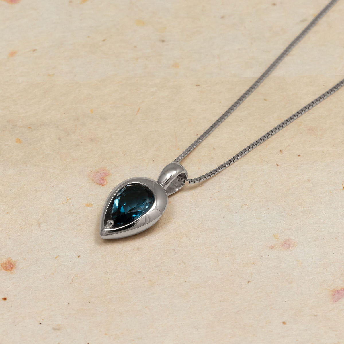Sterling Silver & London Blue Topaz Teardrop Pendant