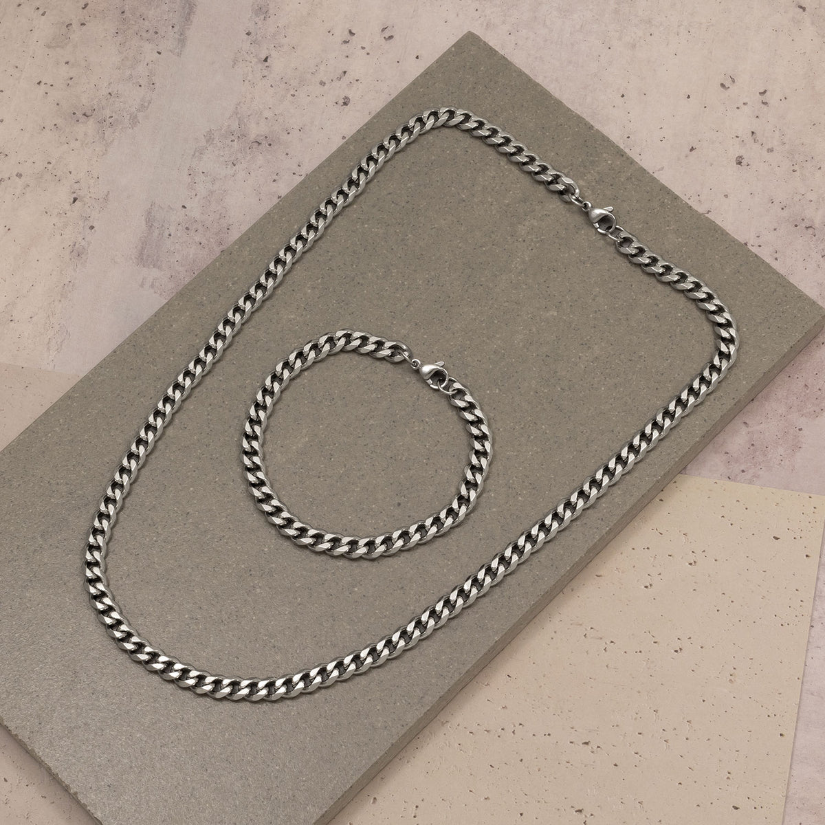 Men's Steel Curb Wrist Chain