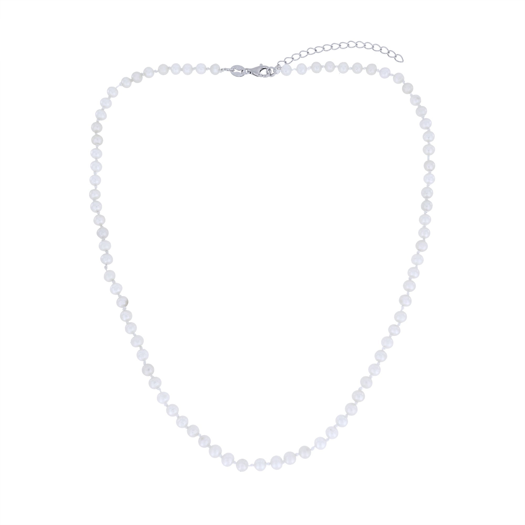 Small rounded freshwater pearls forming a classic necklace