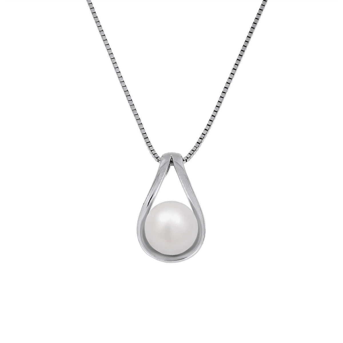 Silver Teardrop Freshwater Pearl Pendant
