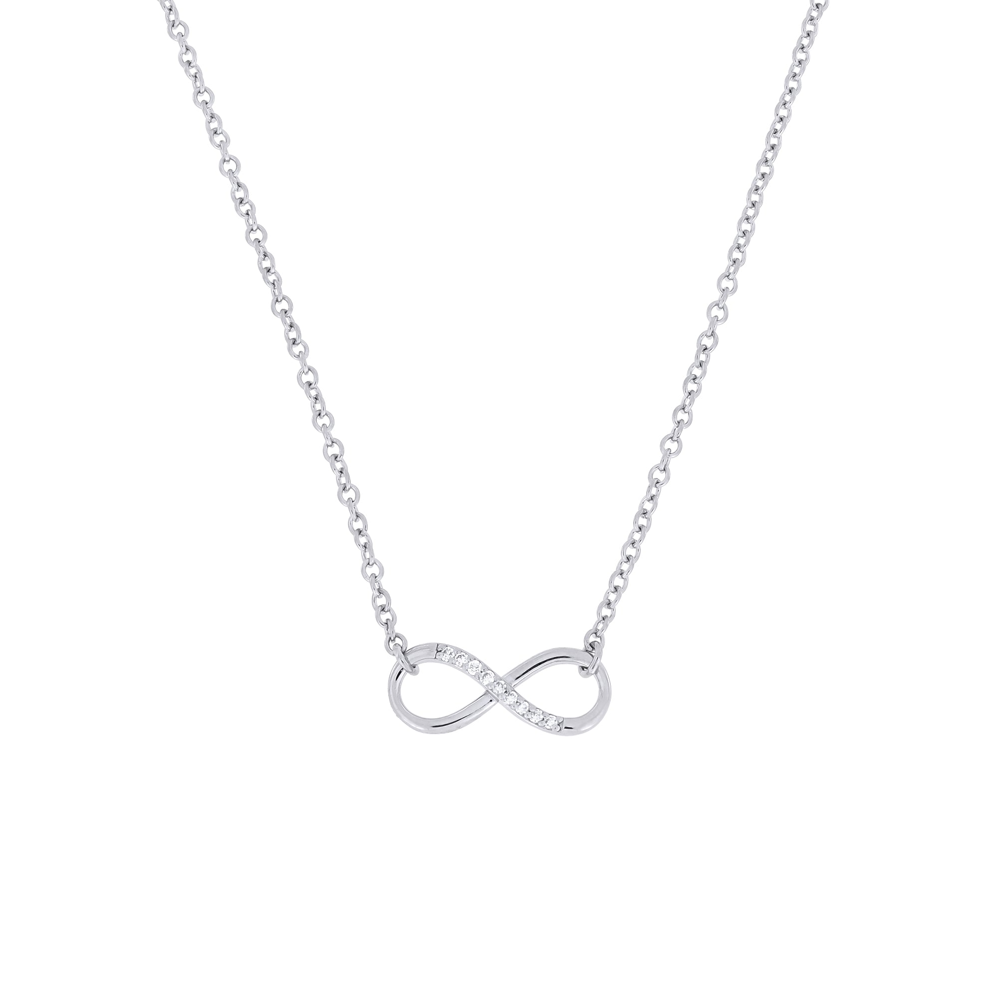 Silver & Pavé 0.11 Carat Lab Grown Diamond Infinity Necklace