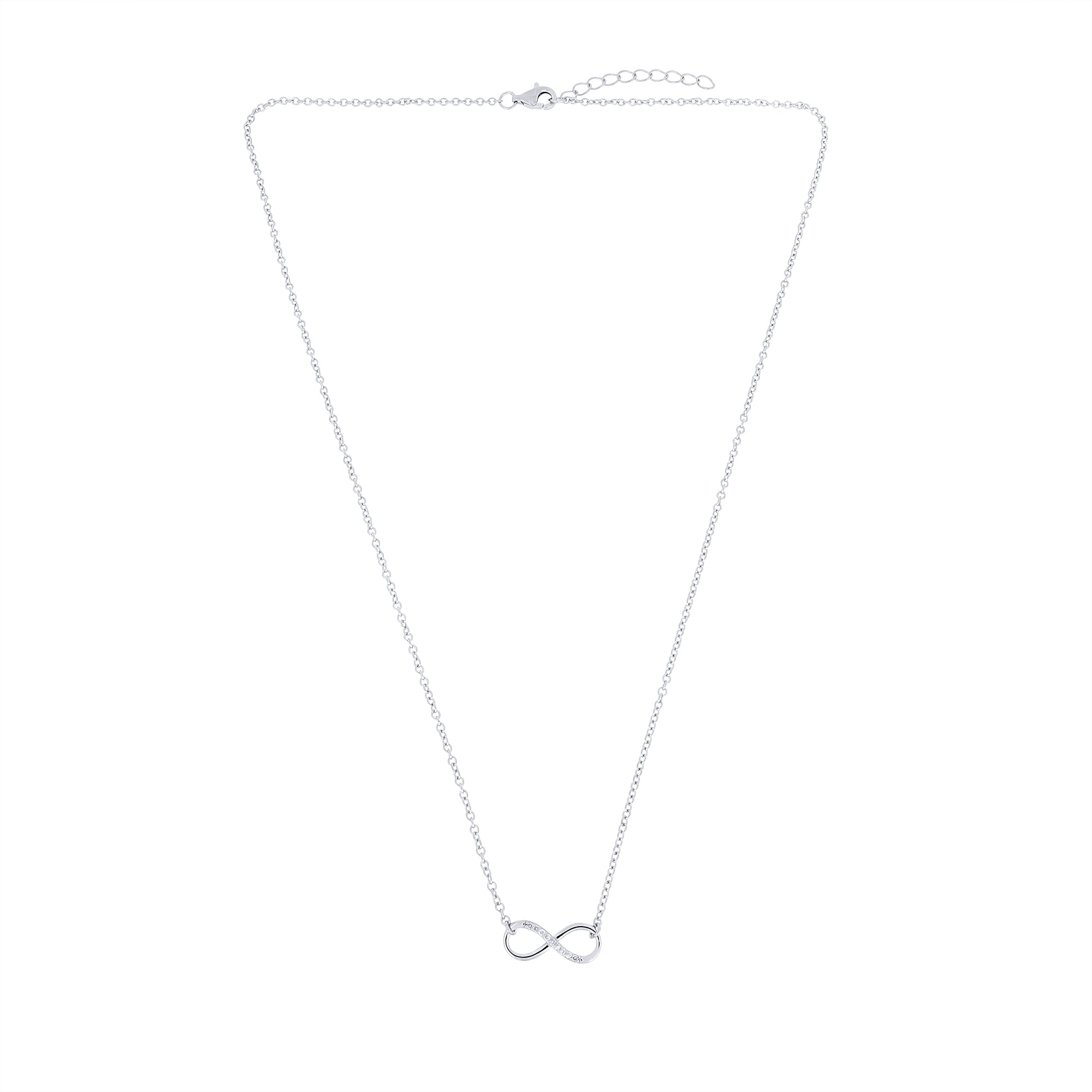 Silver & Pavé 0.11 Carat Lab Grown Diamond Infinity Necklace