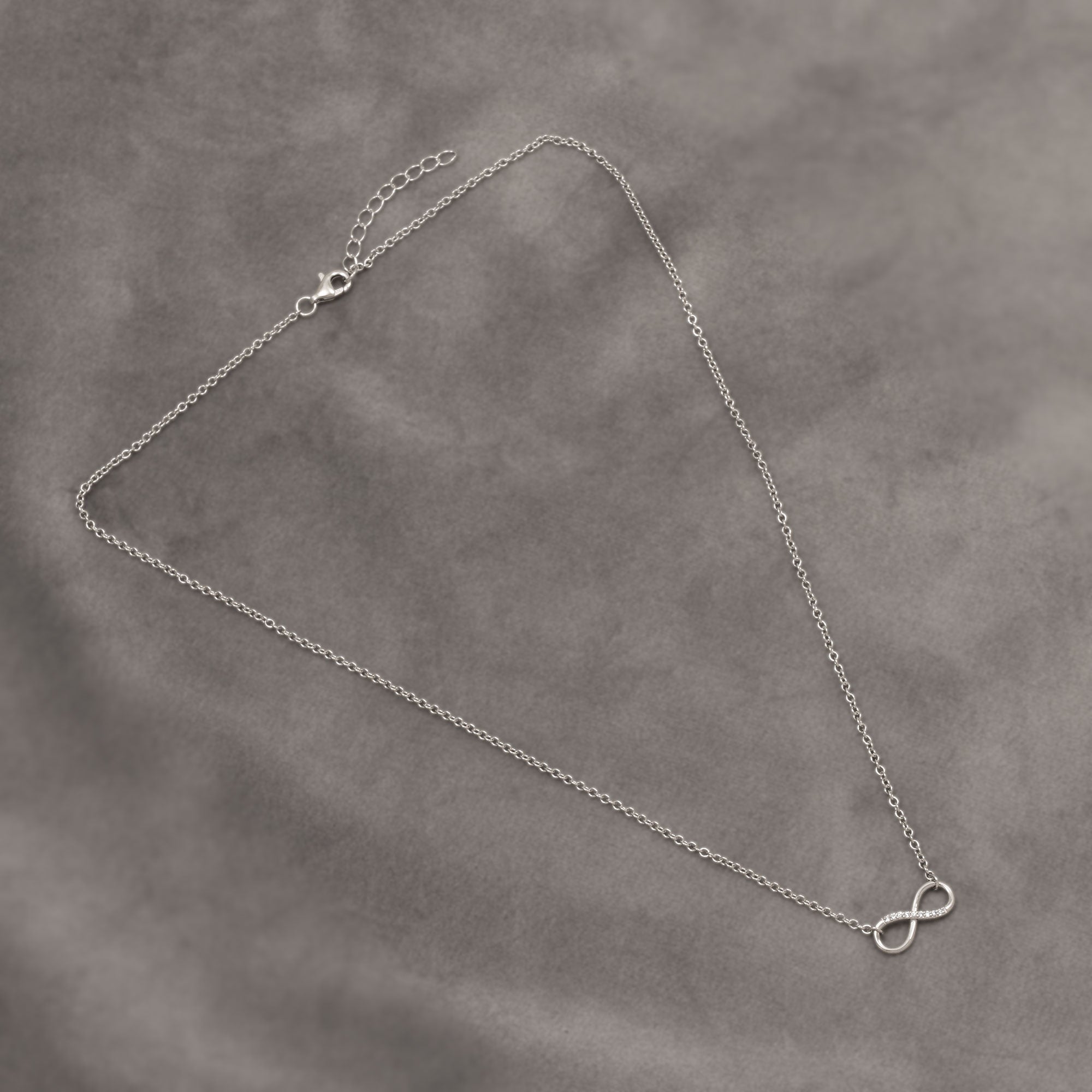 Silver & Pavé 0.11 Carat Lab Grown Diamond Infinity Necklace