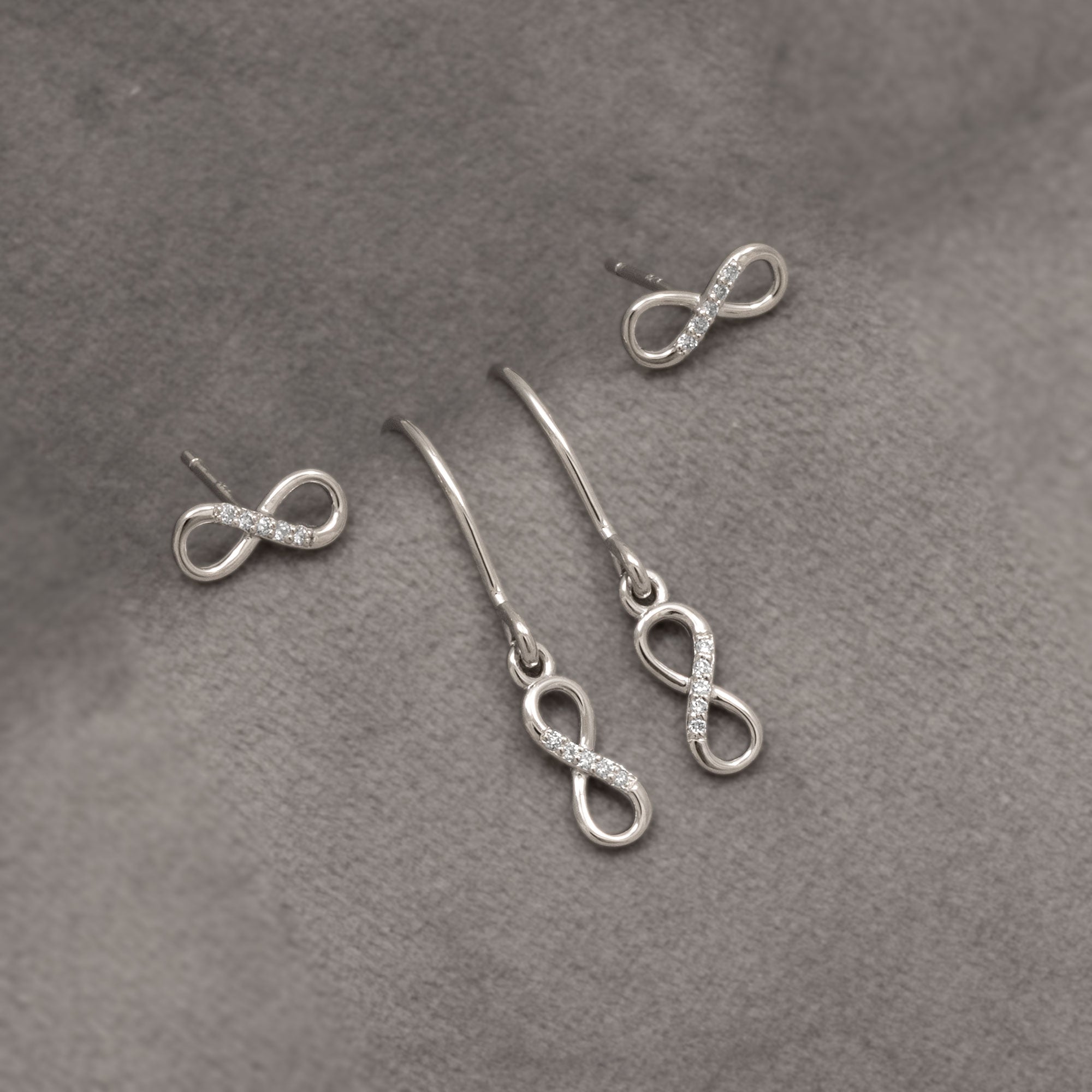 Silver & Pavé 0.16 Carat Lab Grown Diamond Infinity Drop Earrings