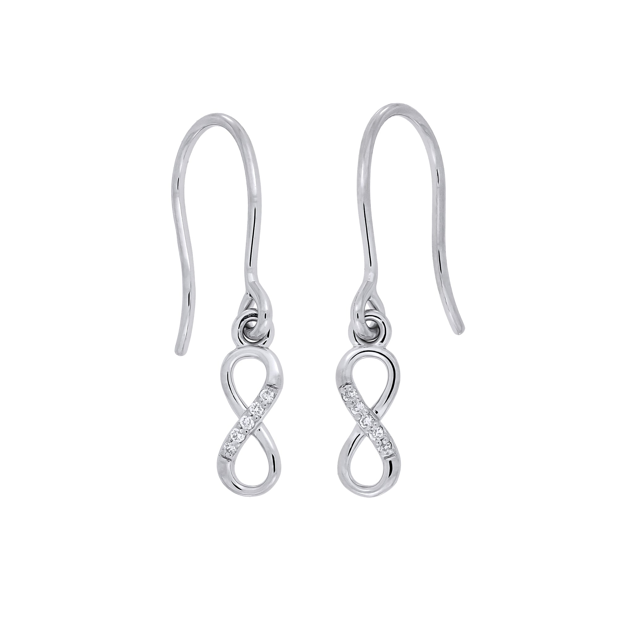 Silver & Pavé 0.16 Carat Lab Grown Diamond Infinity Drop Earrings