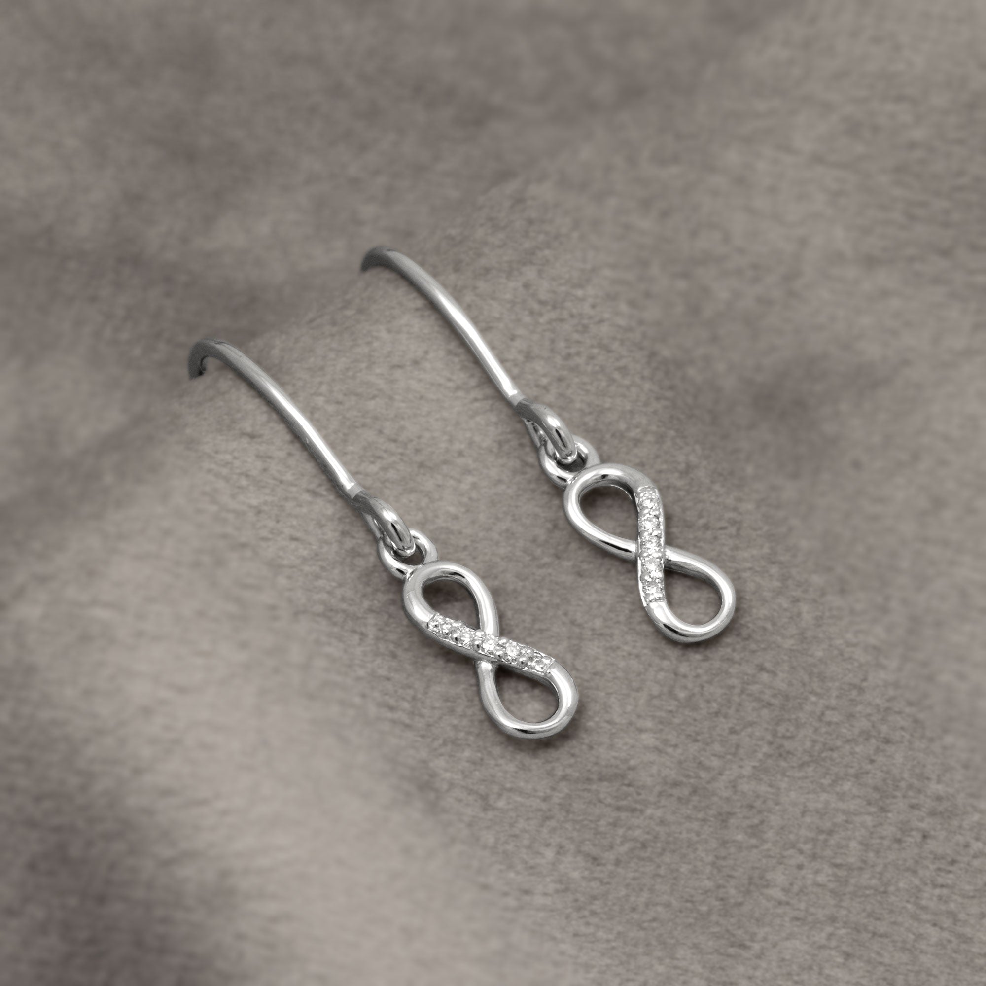 Silver & Pavé 0.16 Carat Lab Grown Diamond Infinity Drop Earrings