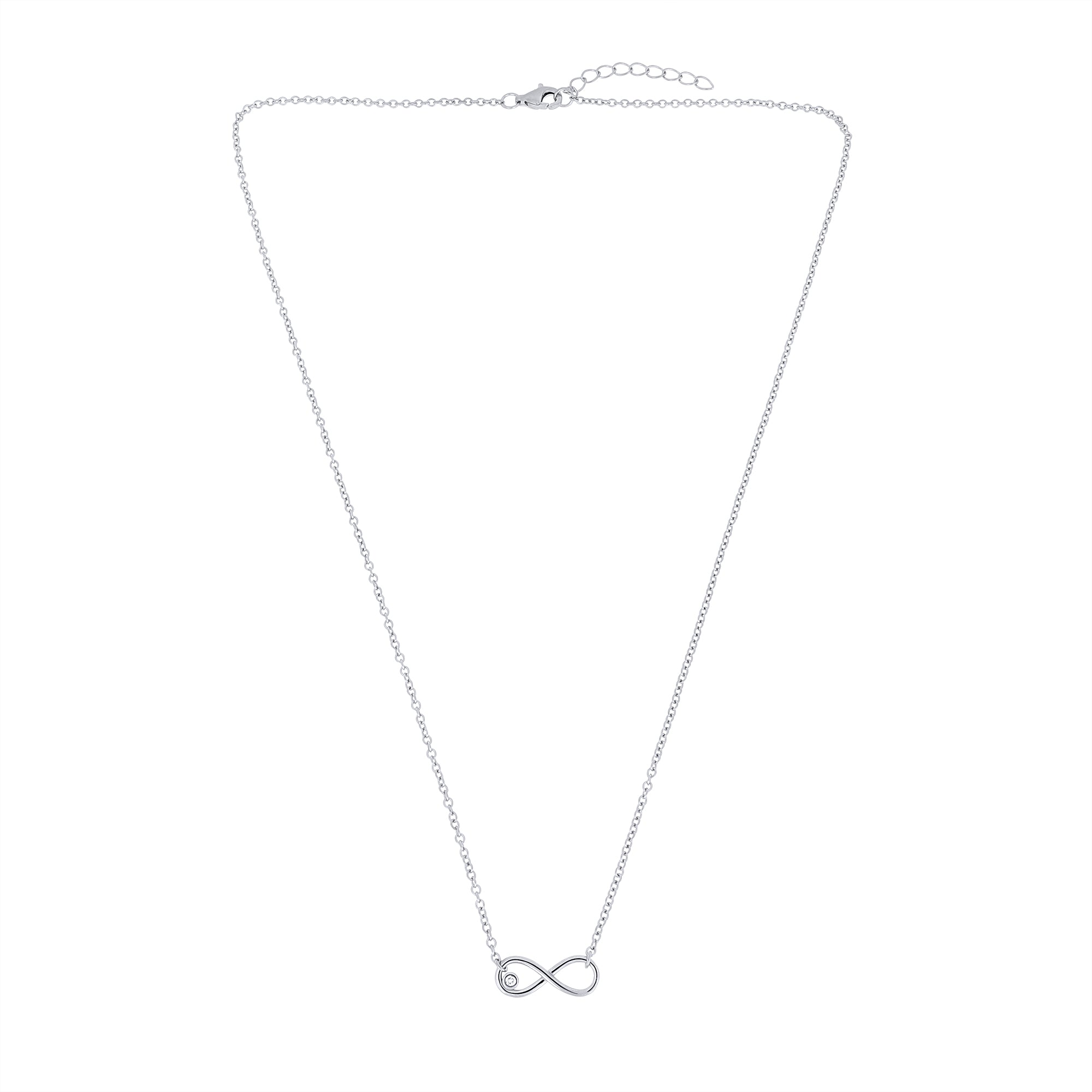 Silver & Solitaire 0.05 Carat Lab Grown Diamond Infinity Necklace