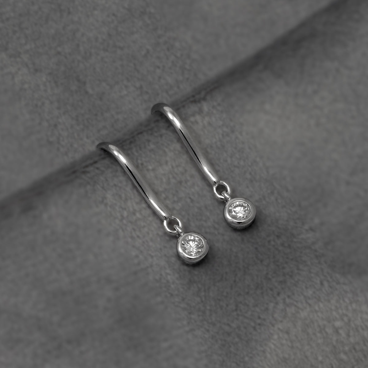 Sterling Silver & 0.25 Carat Lab Grown Diamond Solitaire Drop Earrings