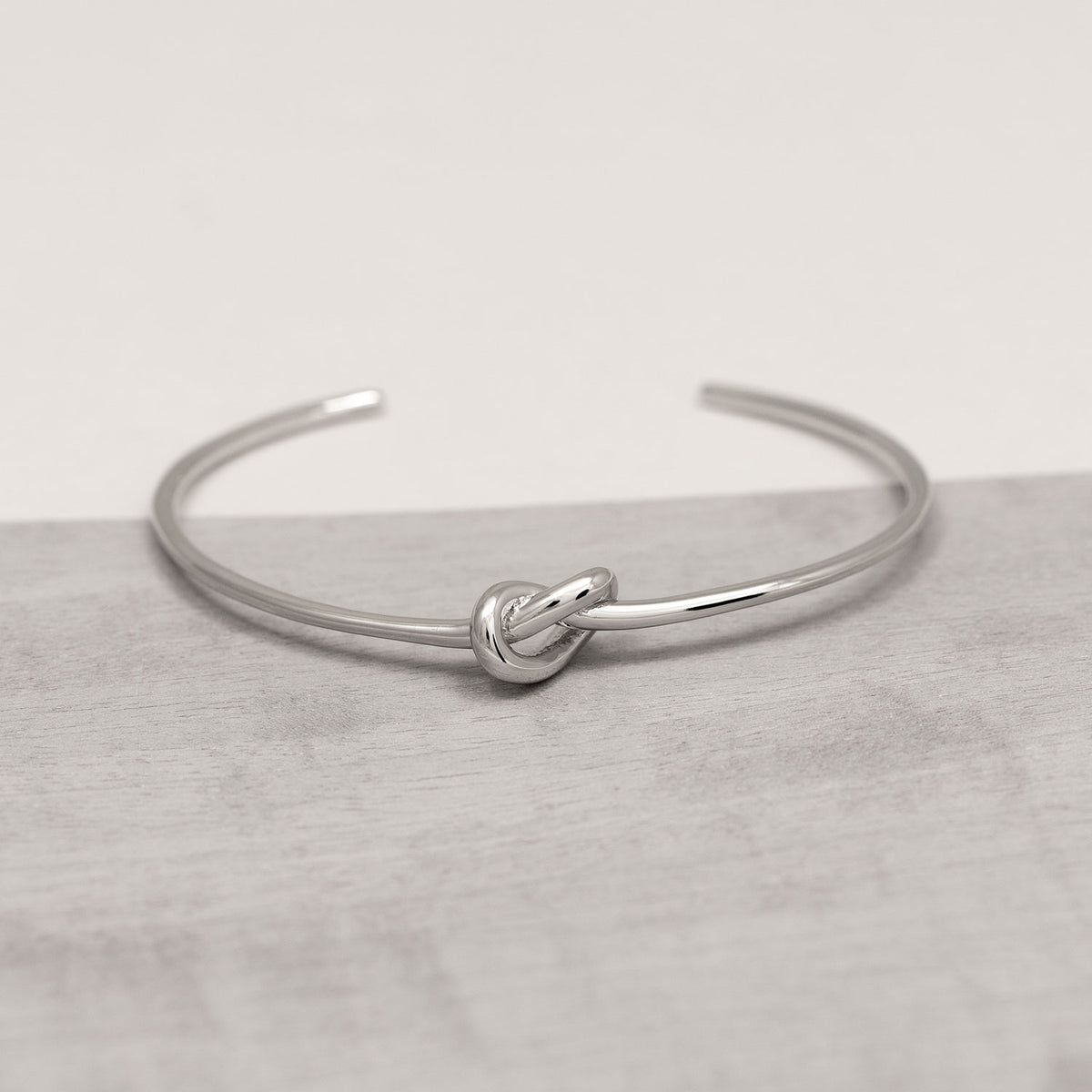 Silver Slim Knot Cuff Bangle