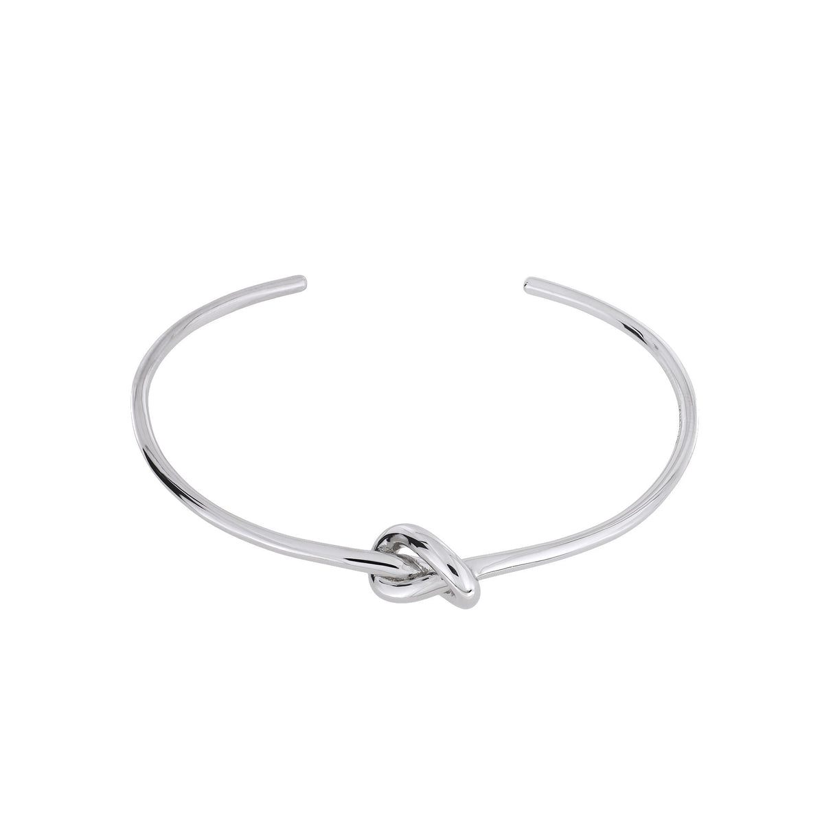 Silver Slim Knot Cuff Bangle