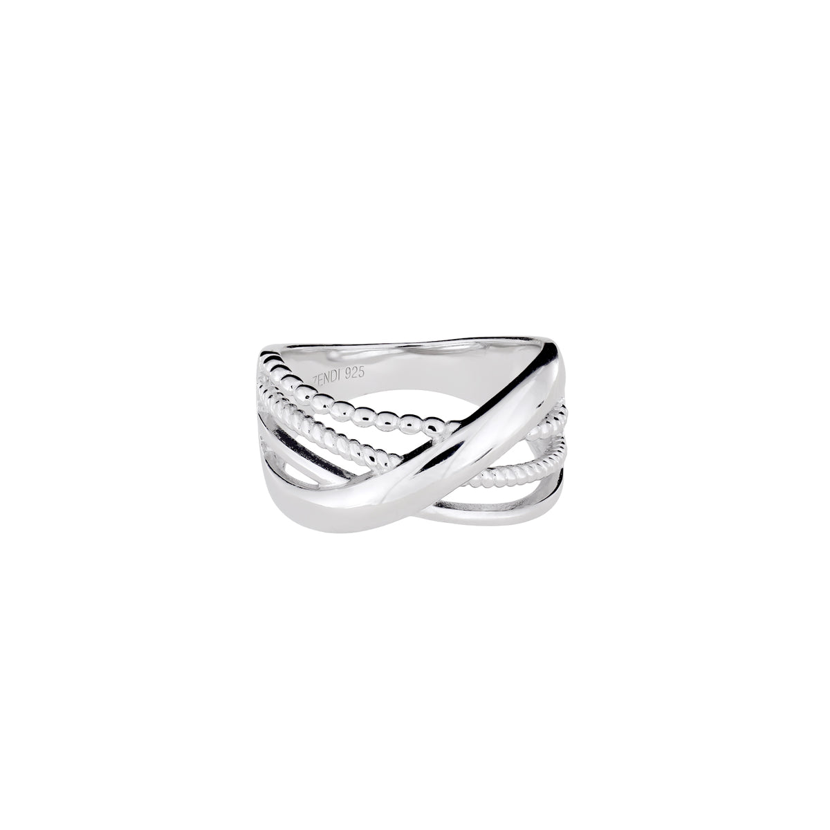 Four Strand Textures Silver Ring