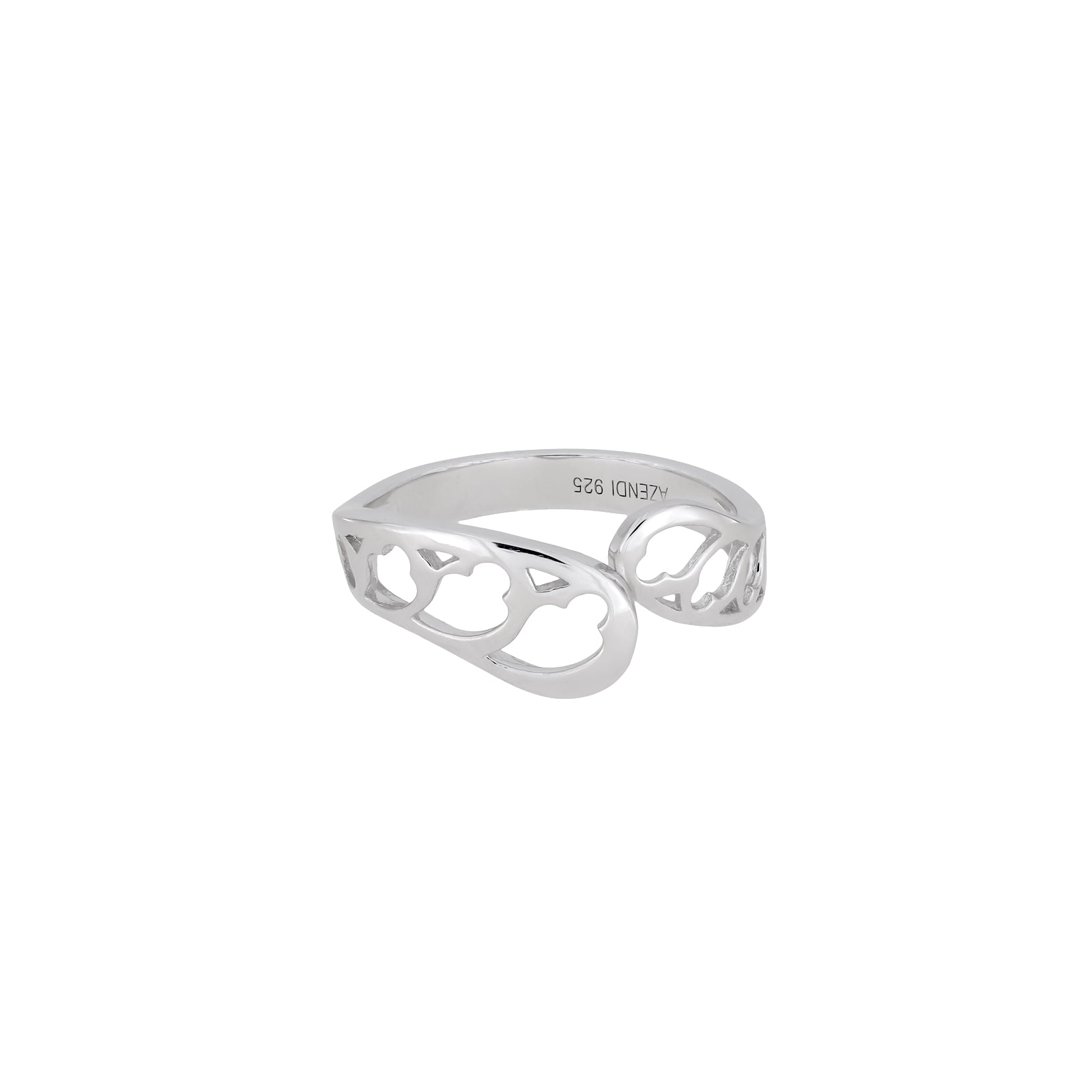 Silver Heart of Yorkshire Curl Ring