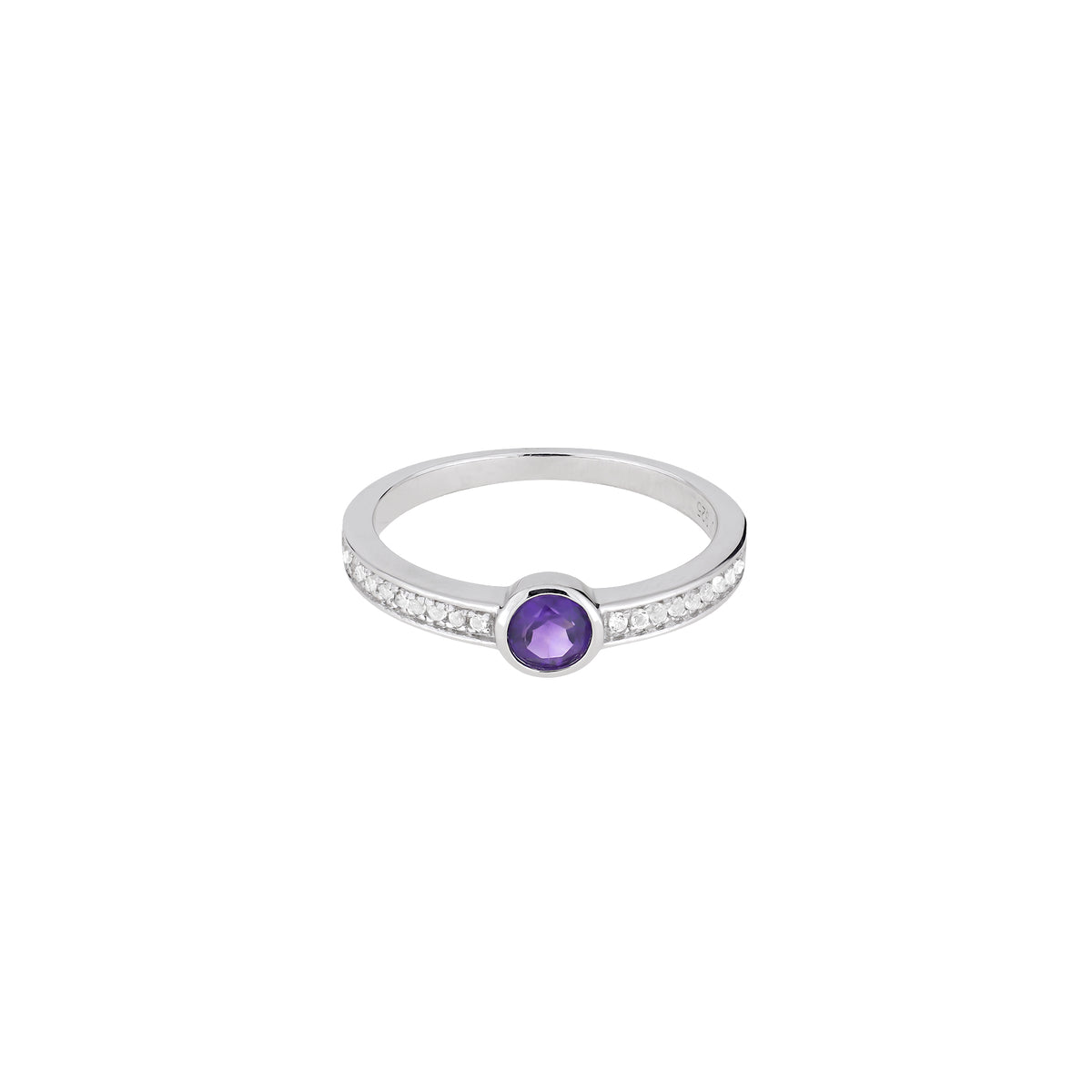 Amethyst &amp; White Topaz Ring in Sterling Silver