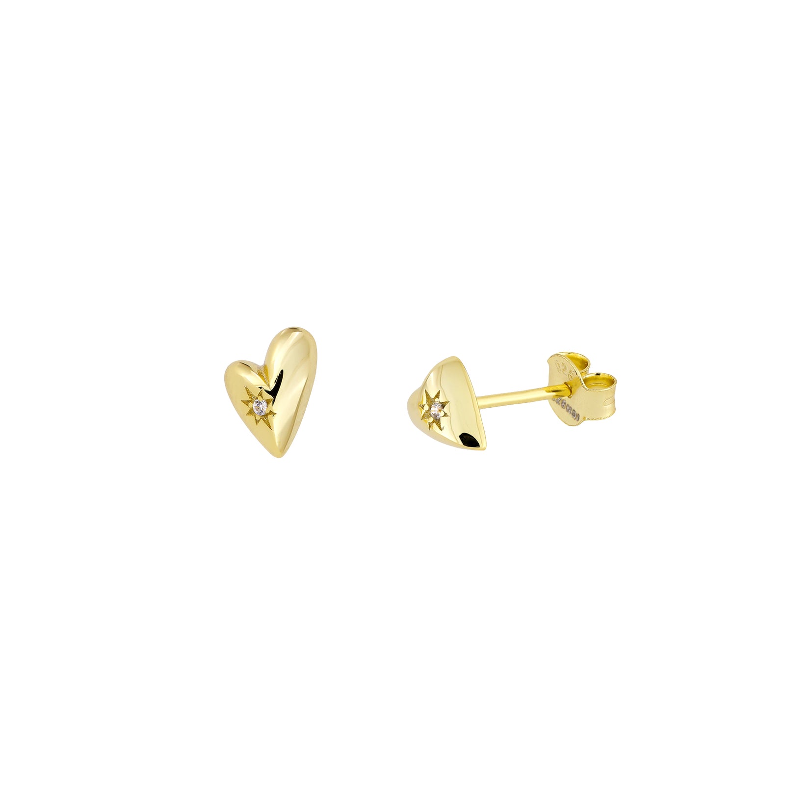 Polished Heart Stud Earrings