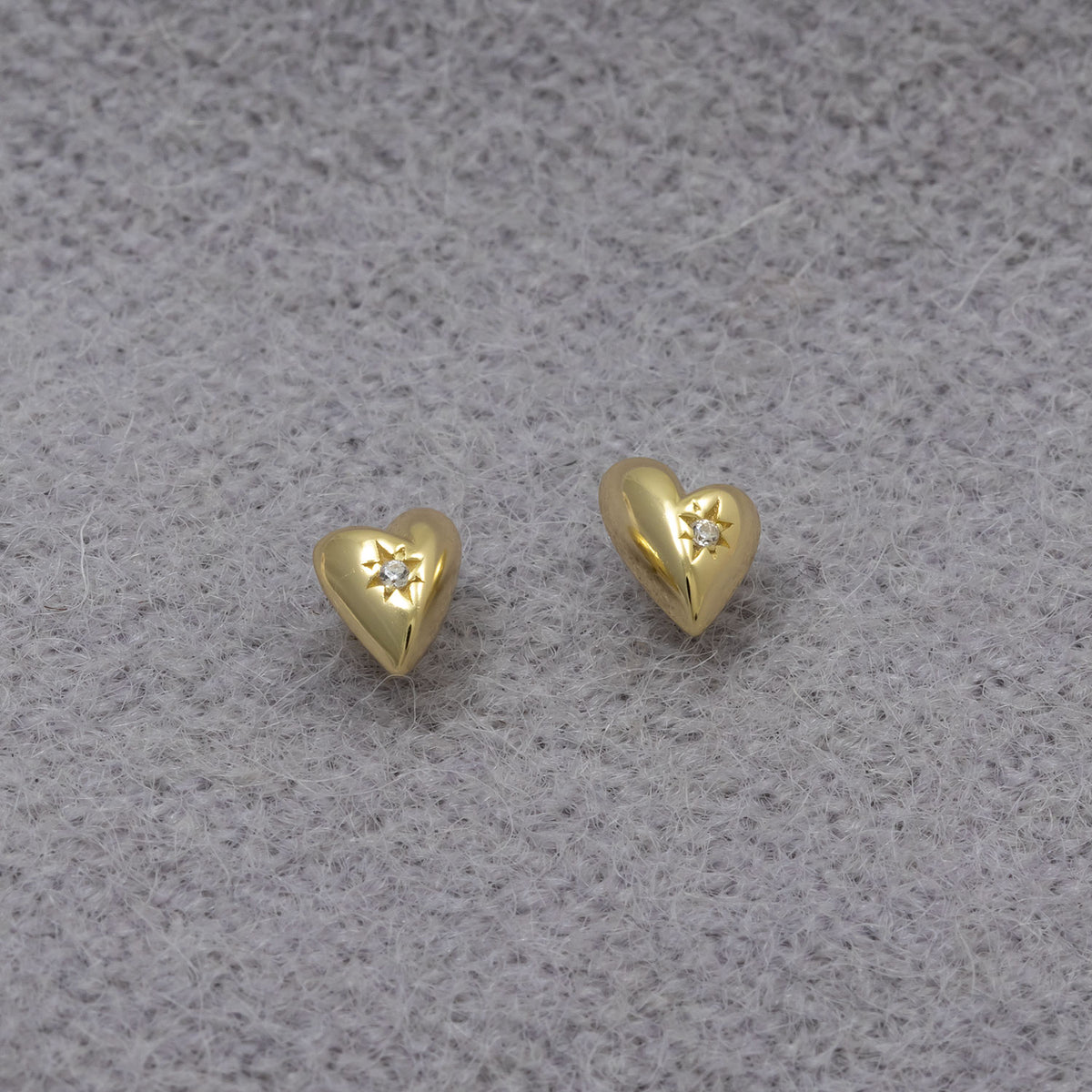 Polished Heart Stud Earrings