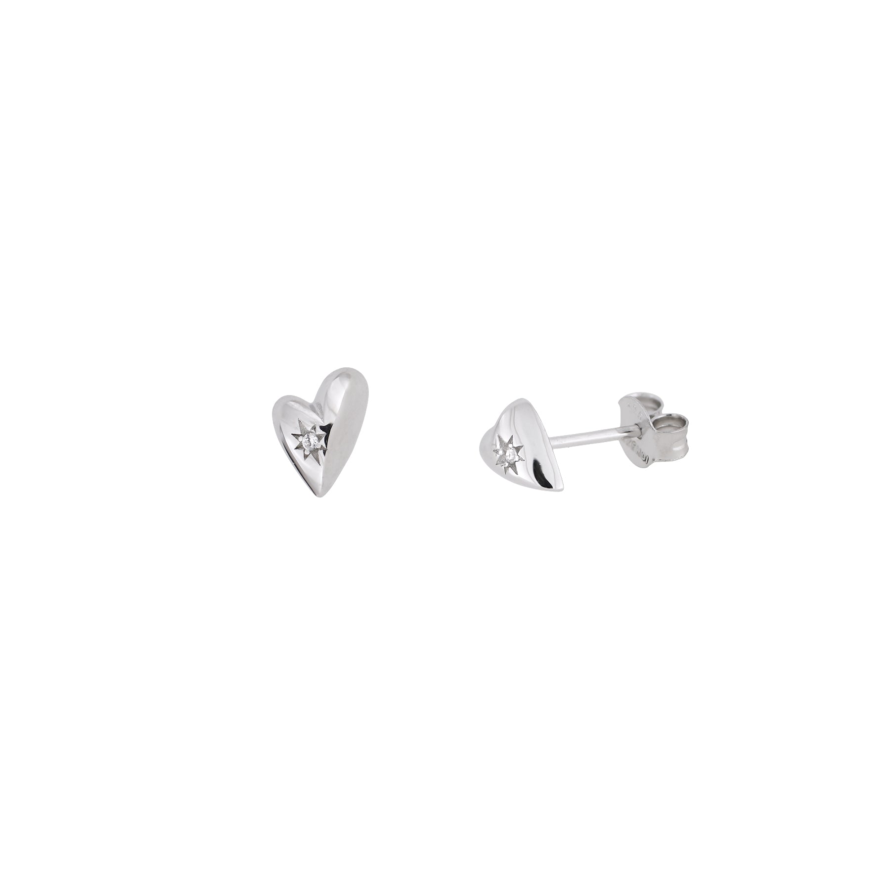 Polished Heart Stud Earrings