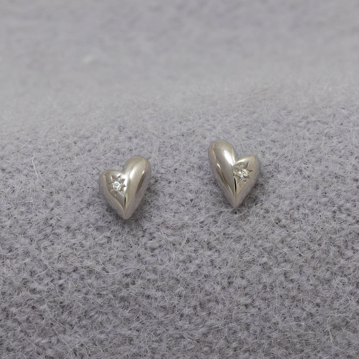 Polished Heart Stud Earrings