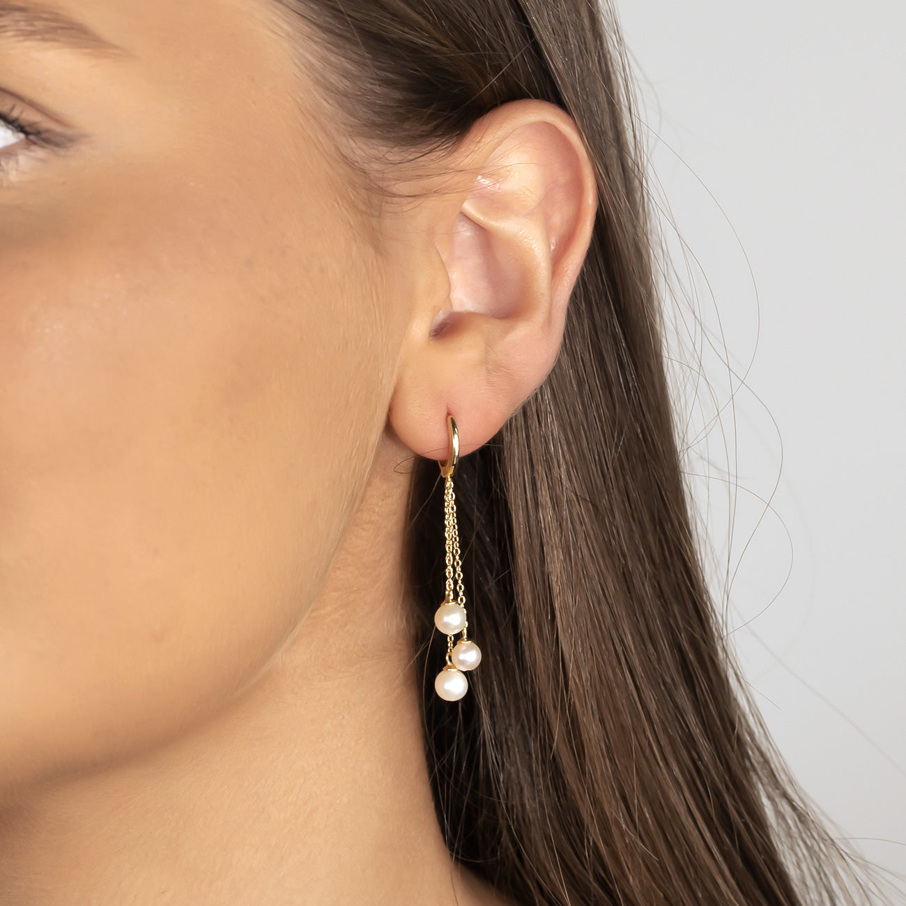 Pearl Tassel Hoop Earrings