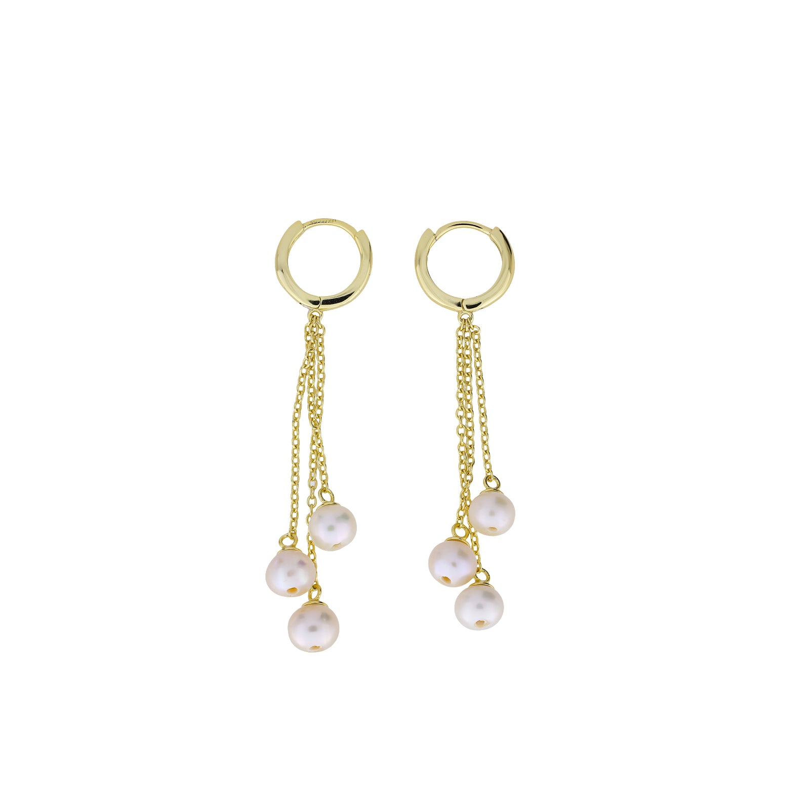 Pearl Tassel Hoop Earrings