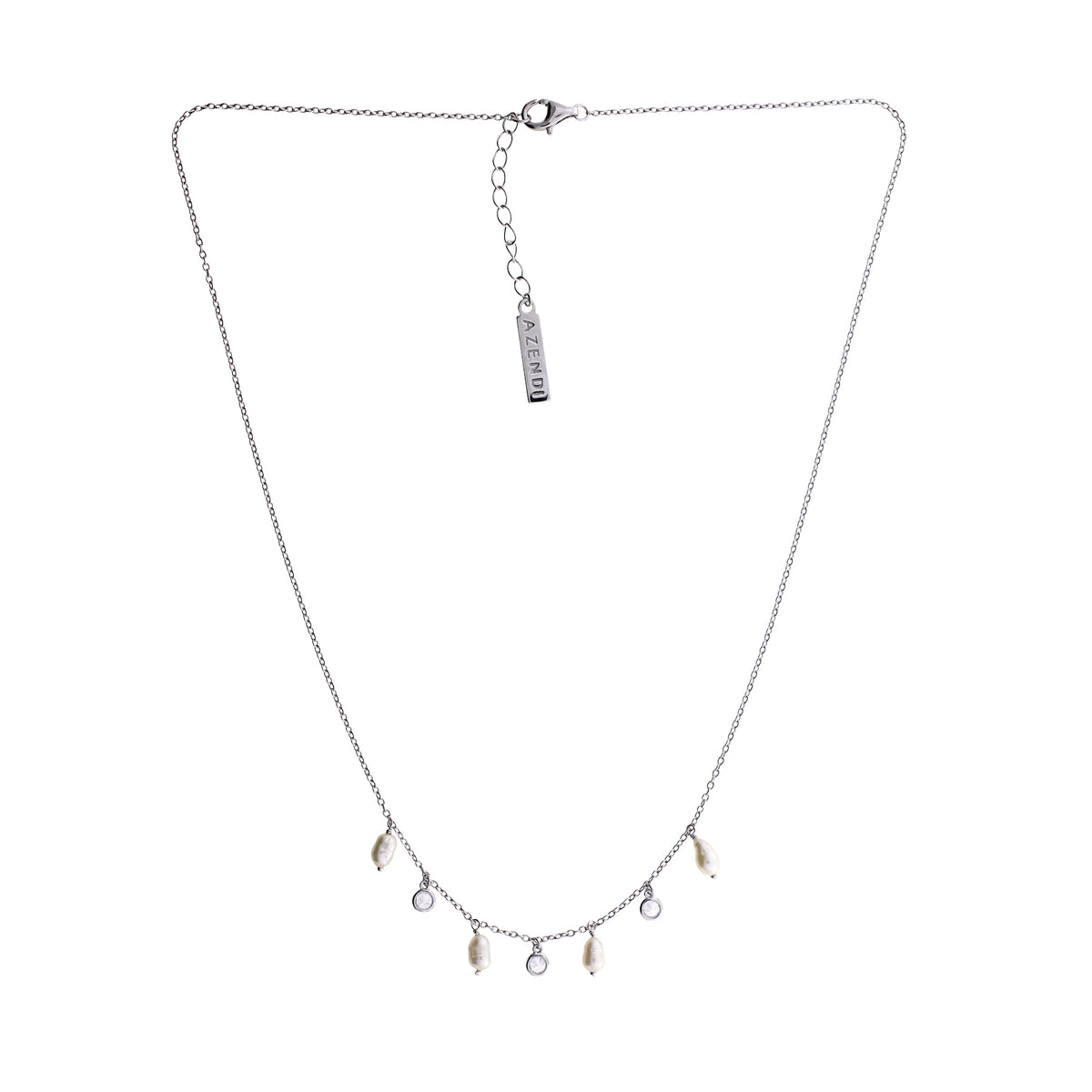 Freshwater Pearl and Cubic Zirconia Necklace