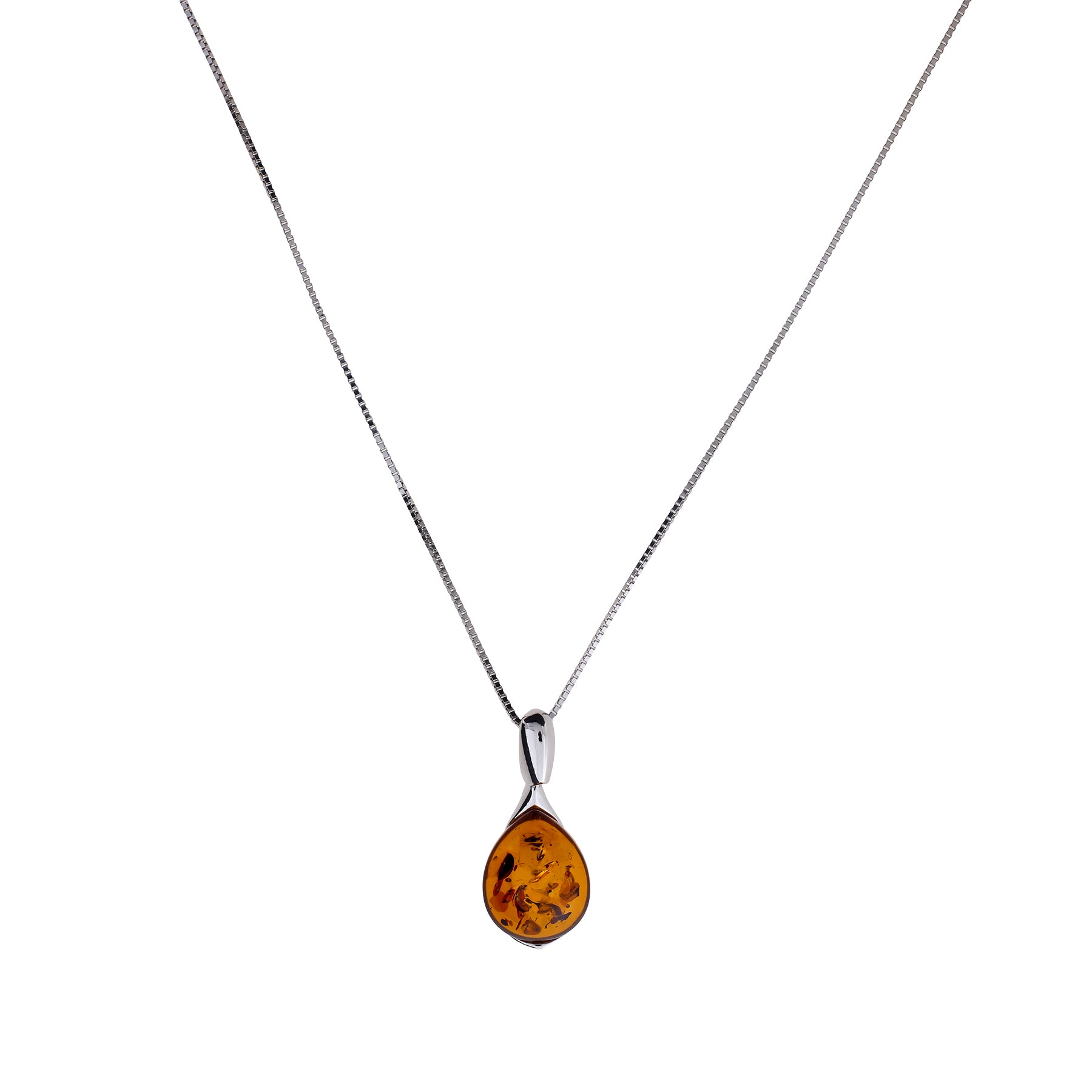 Three Colour Teardrop Amber Pendant