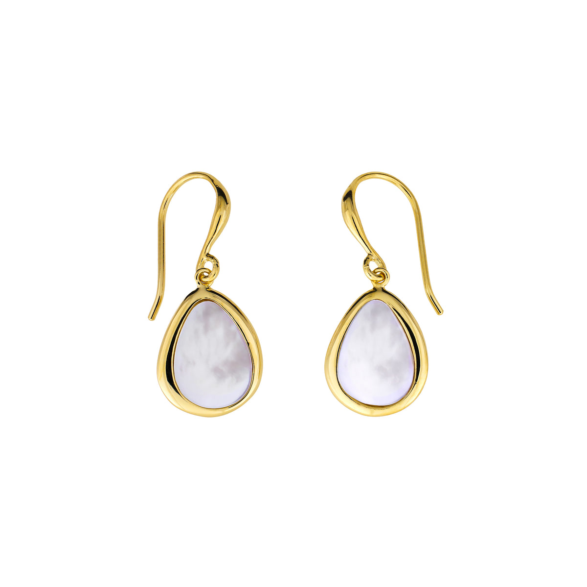 Gold Vermeil &amp; Mother of Pearl Drop Earrings