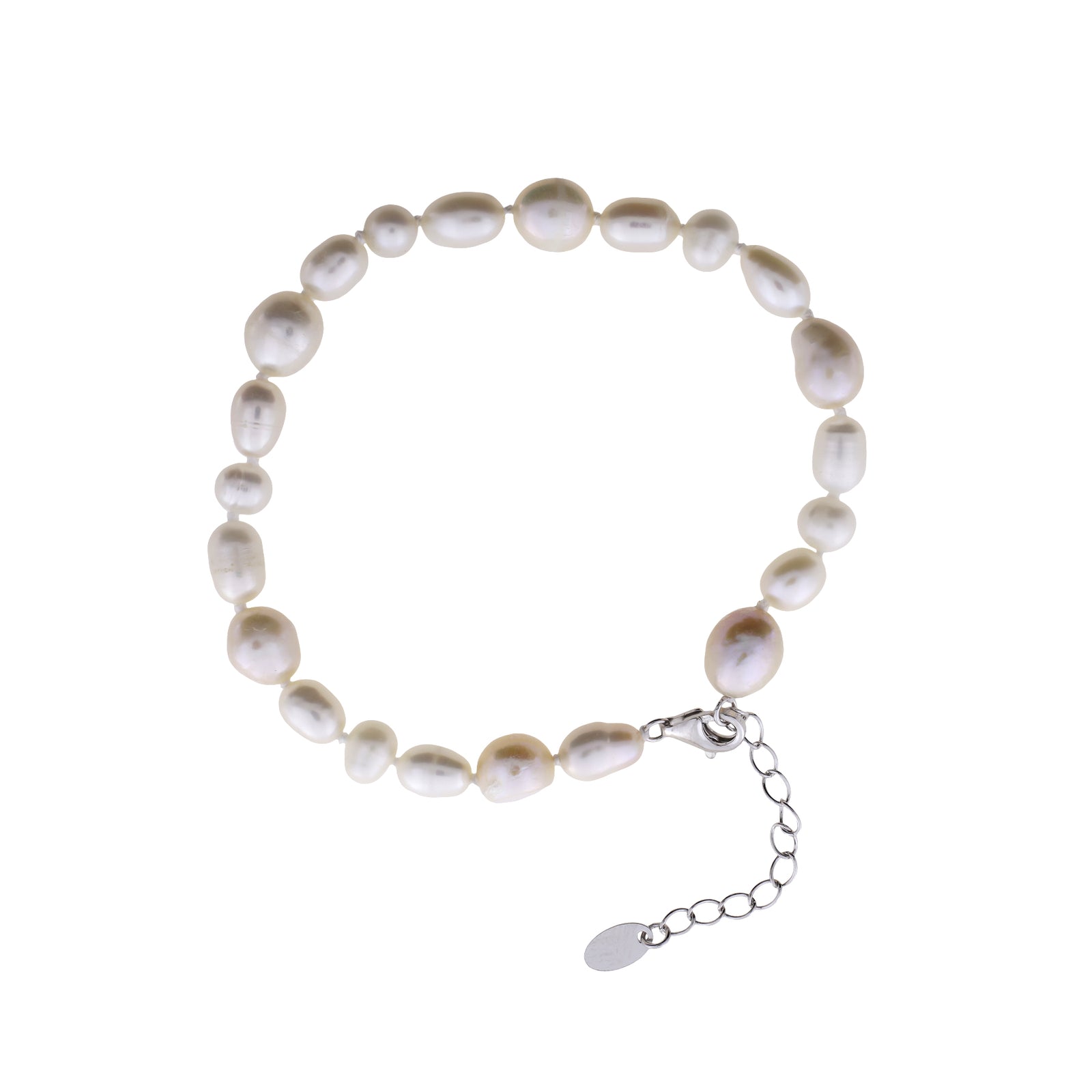 Sterling Silver Mixed Freshwater Pearls Bracelet