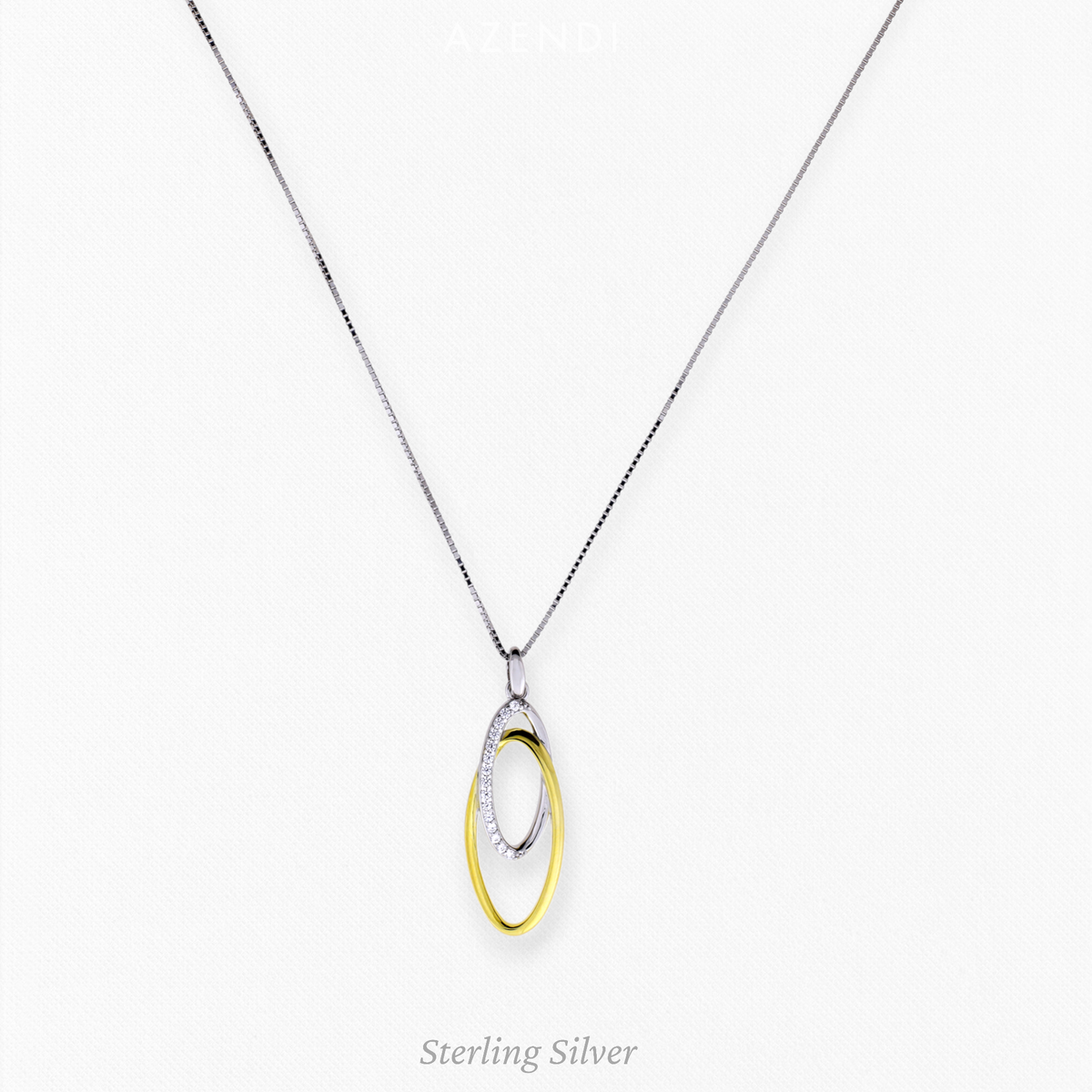 Silver &amp; Gold Vermeil Ovals Pendant