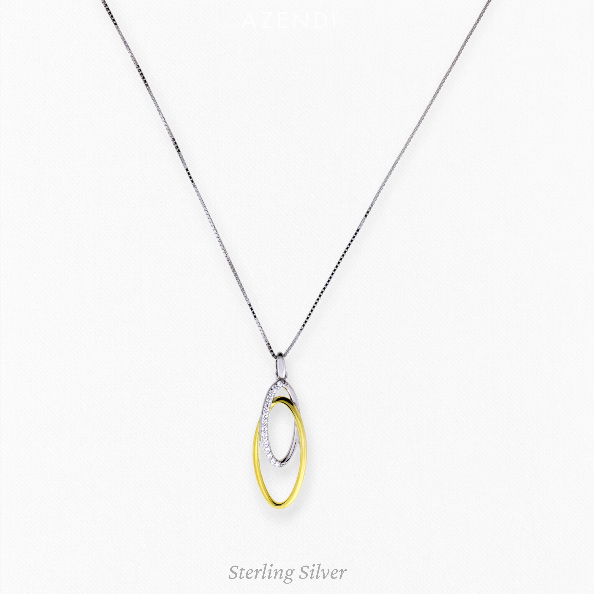 Silver & Gold Vermeil Ovals Pendant