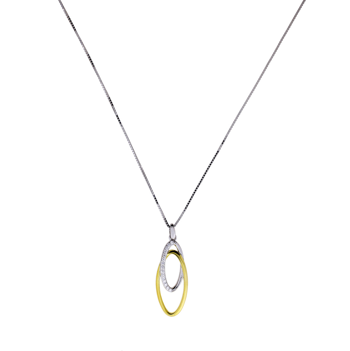 Silver &amp; Gold Vermeil Ovals Pendant