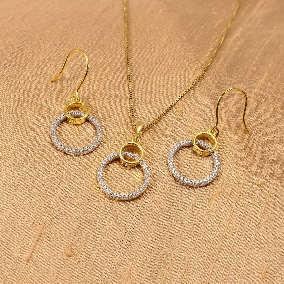 Silver & Gold Vermeil Circles Pendant