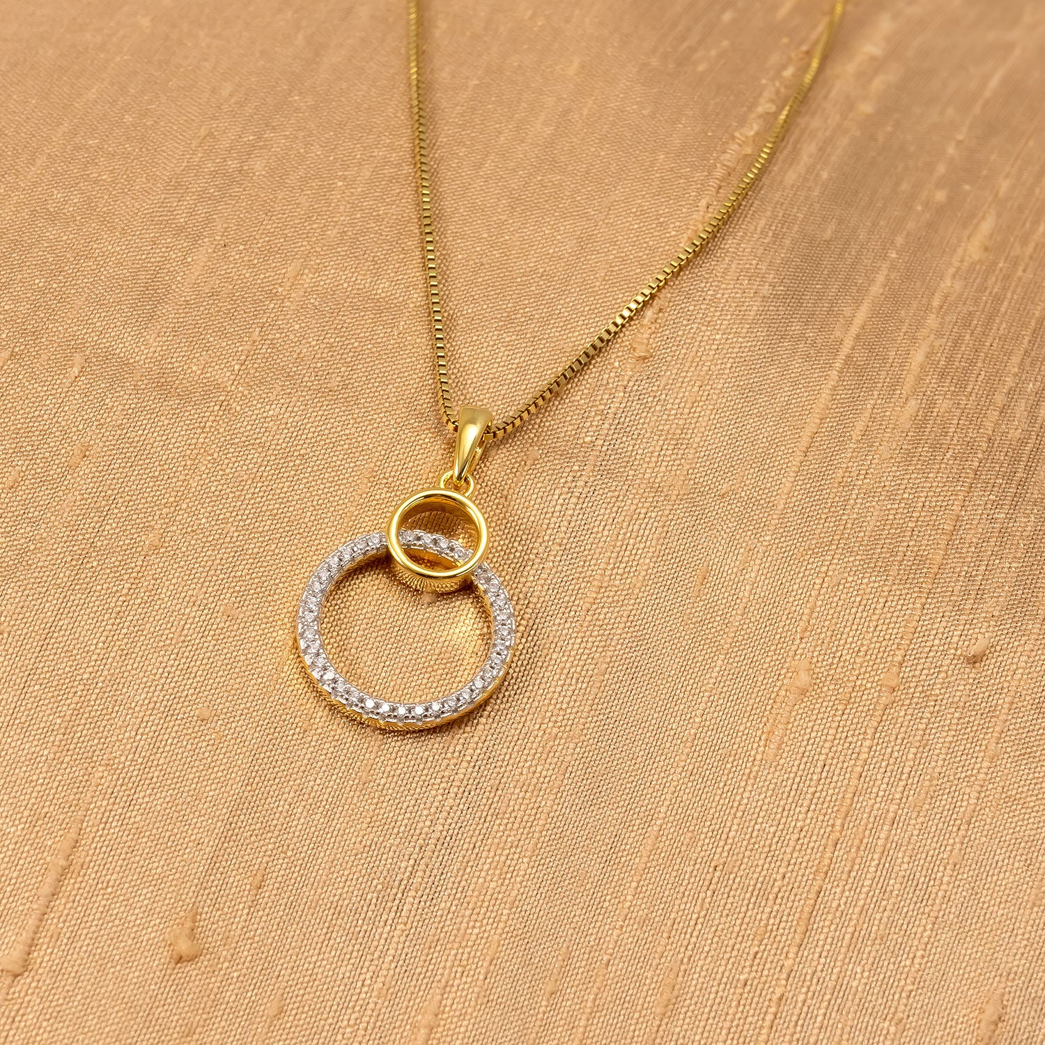 Silver & Gold Vermeil Circles Pendant