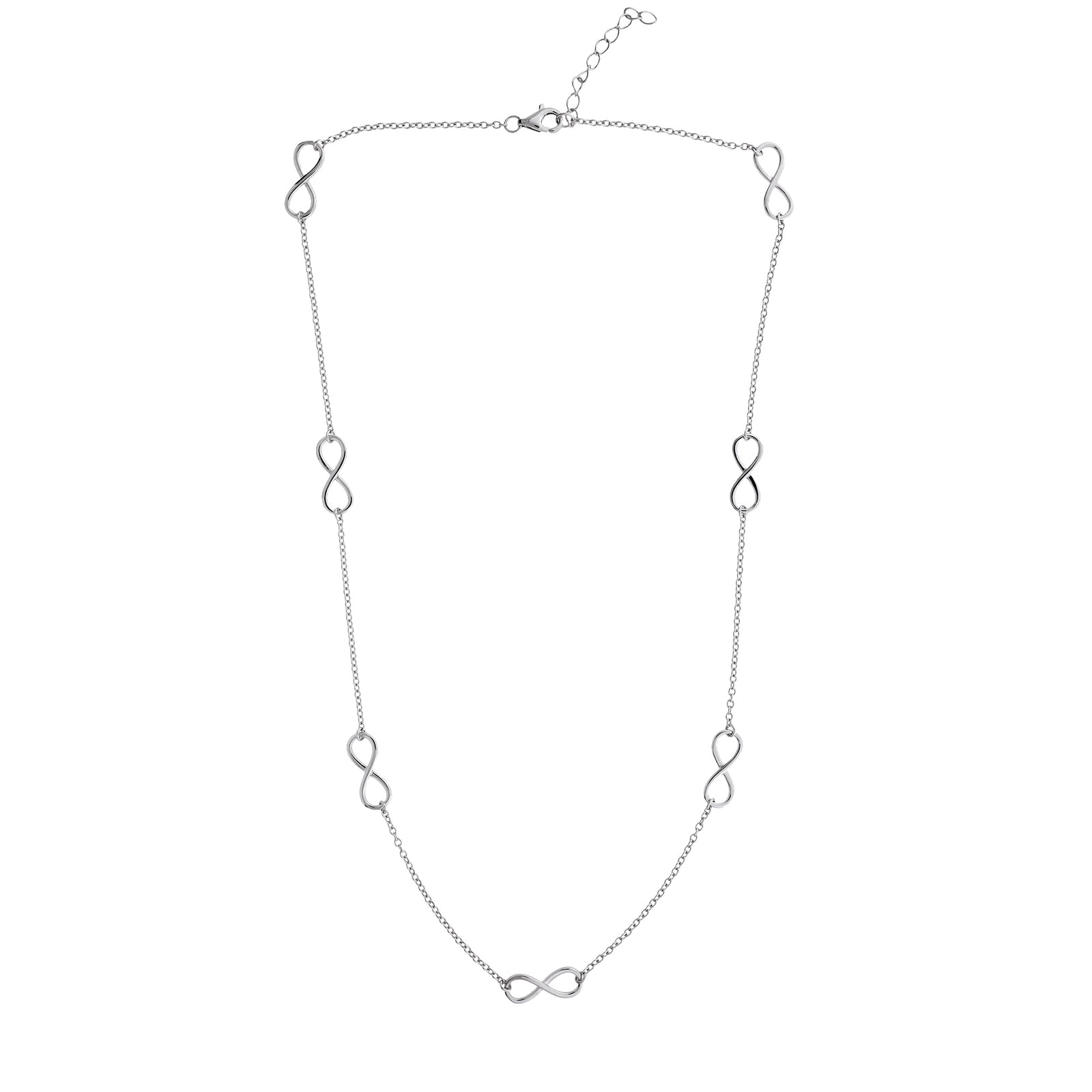 Silver Simple Multi Infinity Necklace